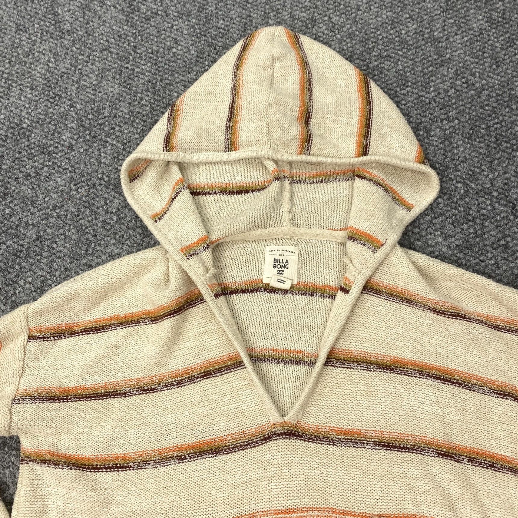 Billabong BILLABONG Beige Baja Stripe Hoodie Pullover Sweater Womens Small Size S / US 4 / IT 40 - 2 Thumbnail
