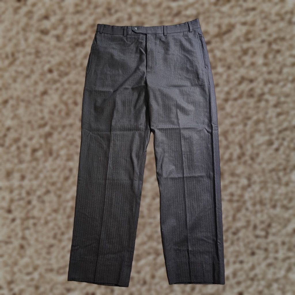 Brooks Brothers Brooks Brothers Dress Pants Mens 35x31 Flat Front Classic Fit Black Wool Dress Pants Mens Size US 35 - 1 Thumbnail