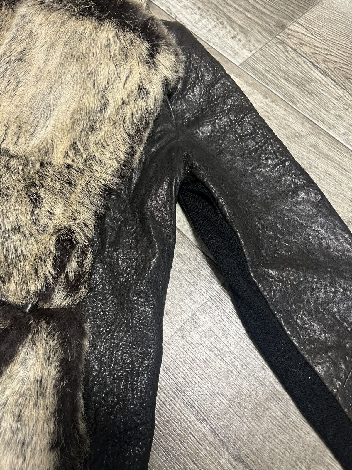 Designer × Helmut Lang × Vintage Helmut Lang for Intermix Rabbit Fur and Lamb Leather Jacket Size M / US 6-8 / IT 42-44 - 2 Thumbnail