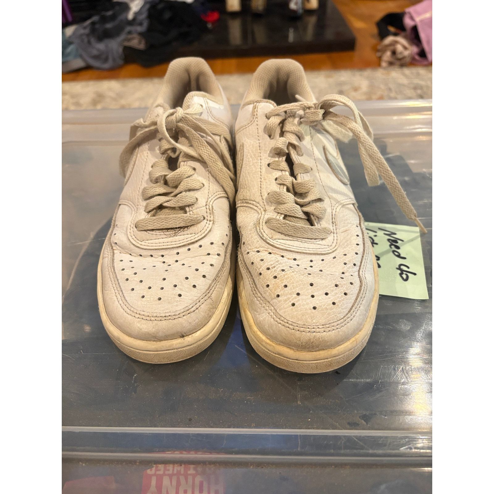 Nike Nike Court Borough Low White Sneakers Womens Size 7 Leather Size US 7 / IT 37 - 2 Thumbnail