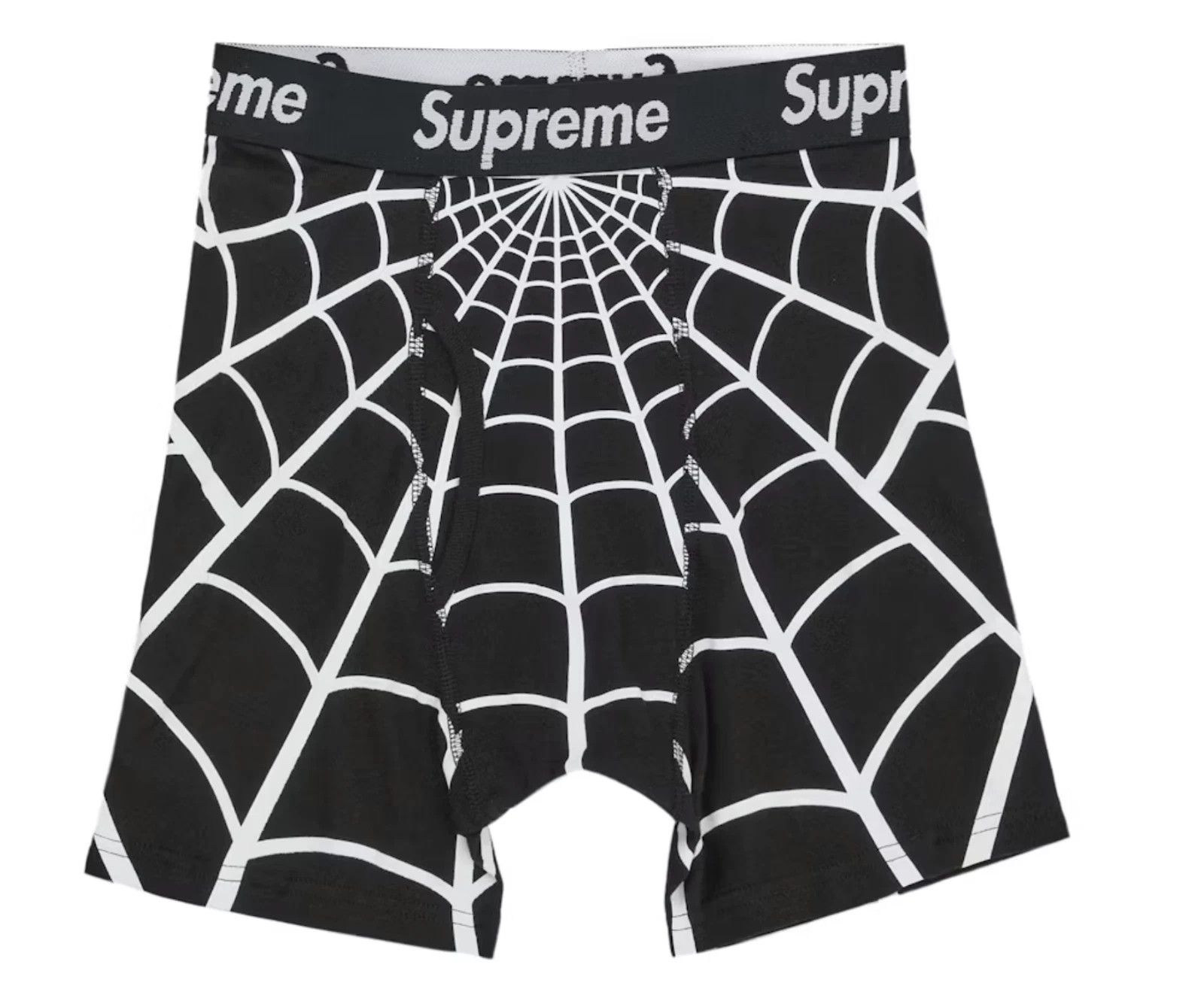 SUPREME HANES SPIDER-MAN BLACK BOXER BRIEFS LARGE ASSC SS26
