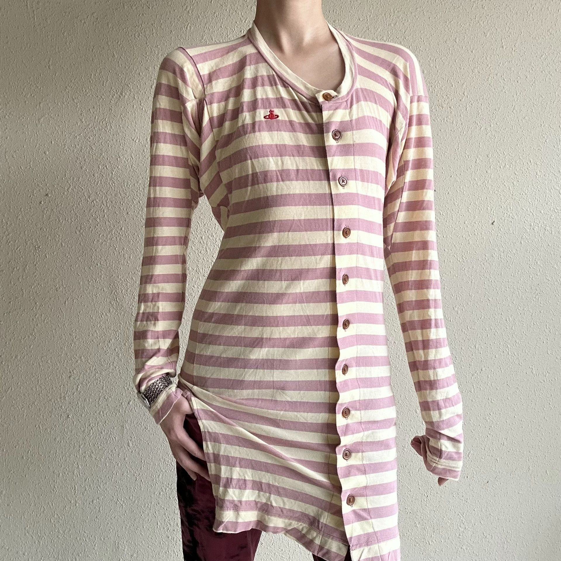 Vivienne Westwood Vivienne Westwood Pink-Purple Striped Cardigan Size M / US 6-8 / IT 42-44 - 1 Thumbnail
