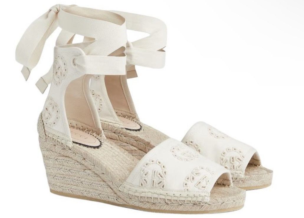 Gucci Interlocking G One Strap Sandal Espadrille