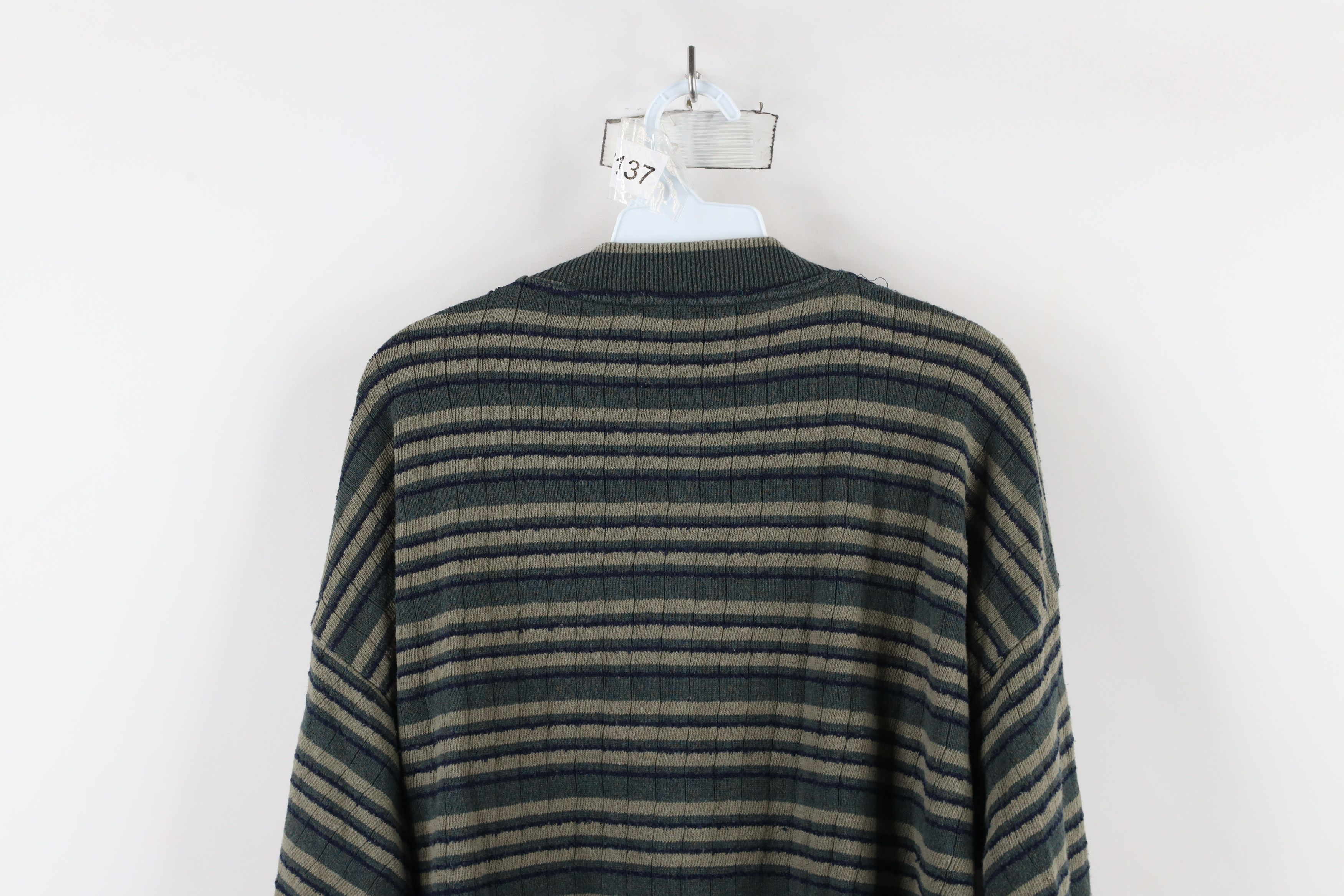 Vintage Vintage 90s Streetwear Block Lightweight Knit Henley Sweater Size US XL / EU 56 / 4 - 11 Thumbnail