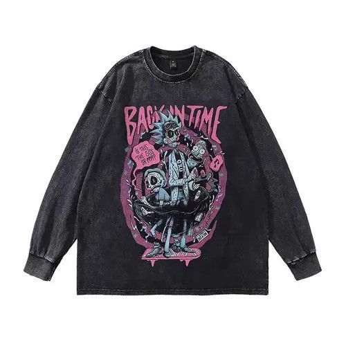 VIBE Street Vintage Hip Hop Printed Washed Long Sleeve T-Shirt Size US M / EU 48-50 / 2 - 7 Thumbnail