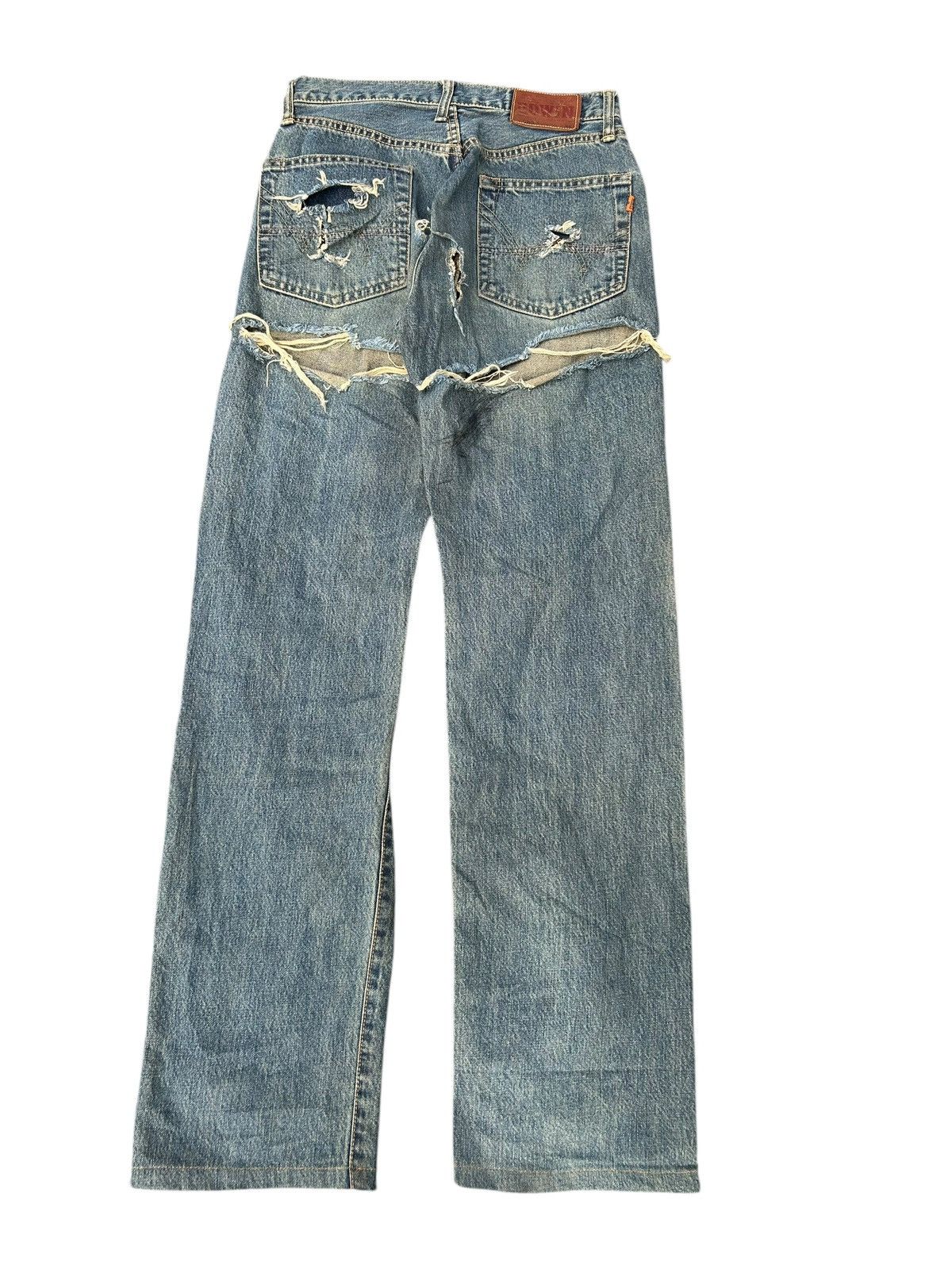 Japanese Brand × Kapital × Vintage Rusty Edwin Selvedge Distressed Denim Jeans Size US 27 - 7 Thumbnail