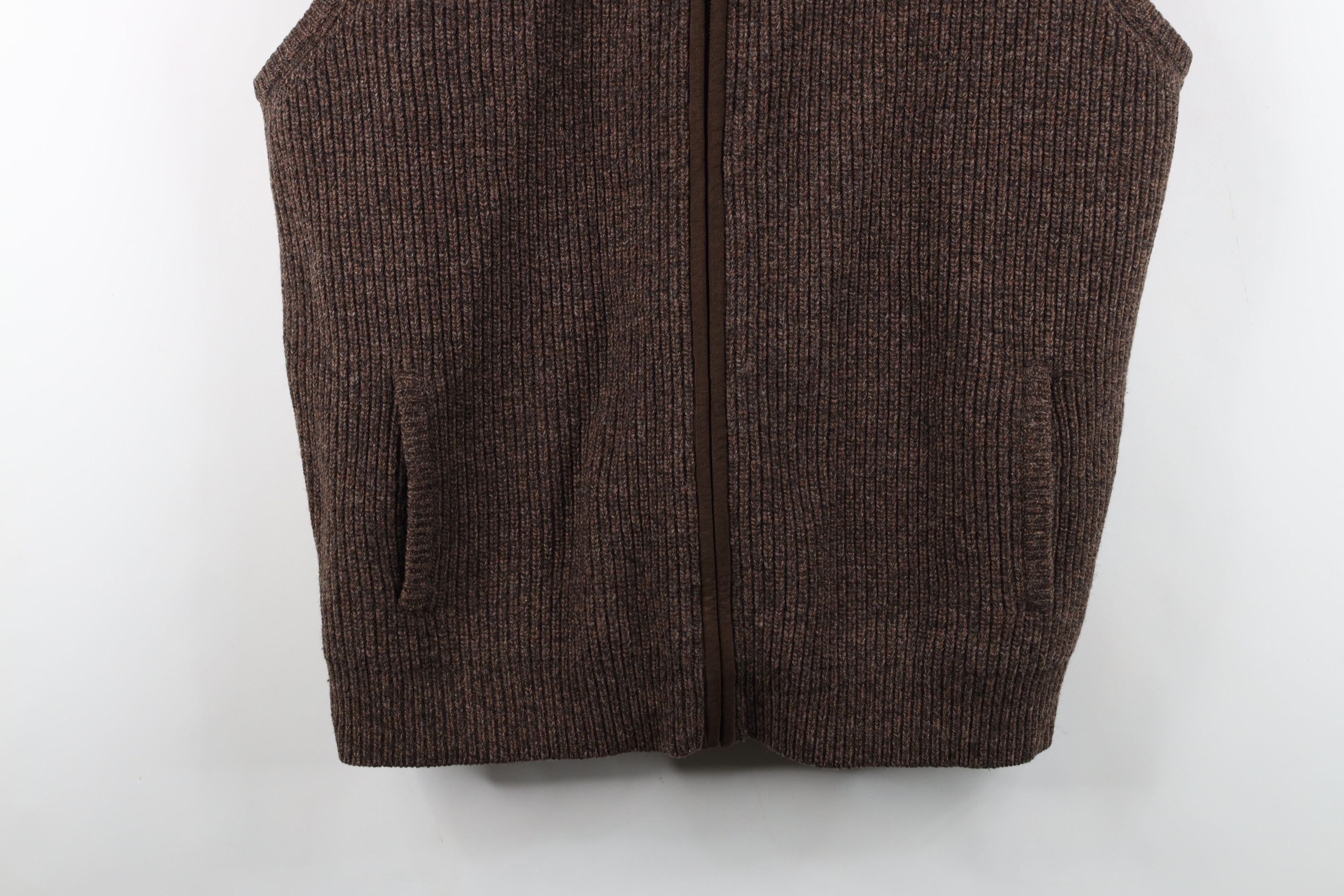 L.L. Bean Vintage LL Bean Merino Ribbed Knit Sweater Vest Jacket Brown Size US XL / EU 56 / 4 - 3 Thumbnail