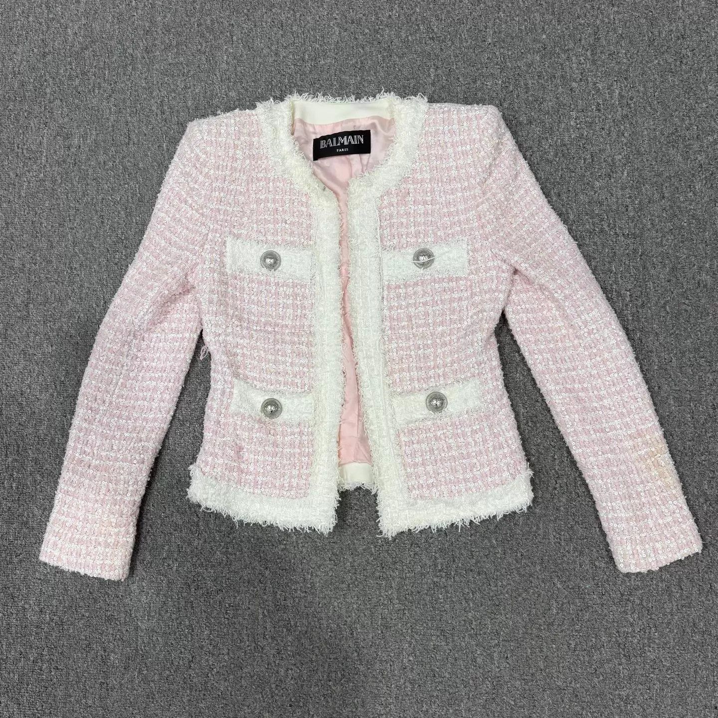 Balmain Balmain Pink Knit Jackets 36 99 New Size XS / US 0-2 / IT 36-38 - 1 Thumbnail