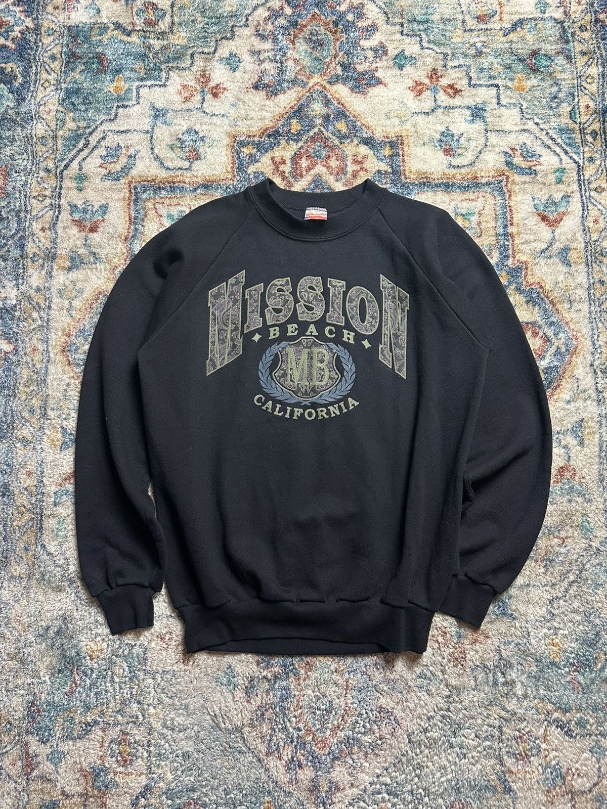 Vintage Vintage Mission Beach Paisley Pullover Crewneck Size XL Size US XL / EU 56 / 4 - 1 Thumbnail