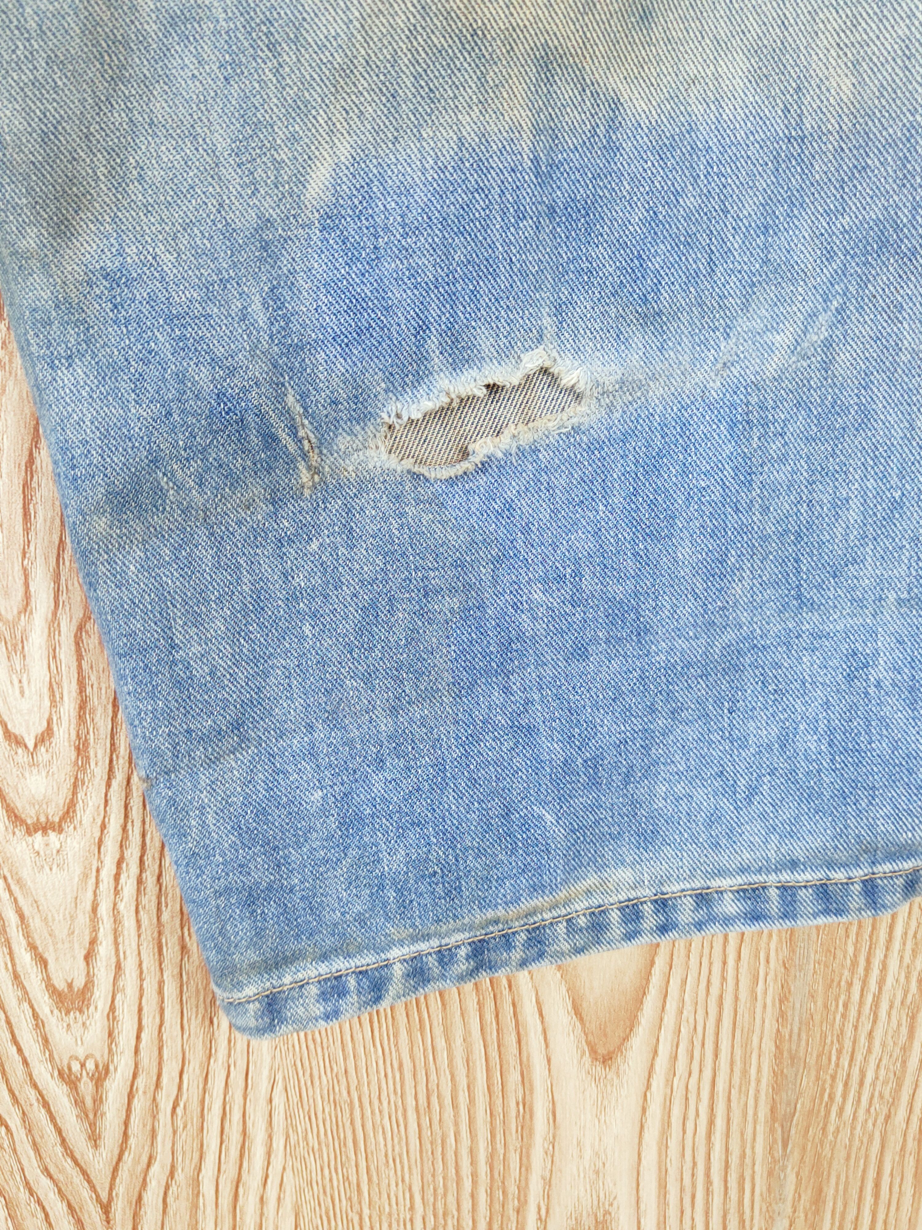 Japanese Brand Halley Stone Blue Faded Distressed Ripped Jeans #W504 Size US 34 / EU 50 - 12 Thumbnail