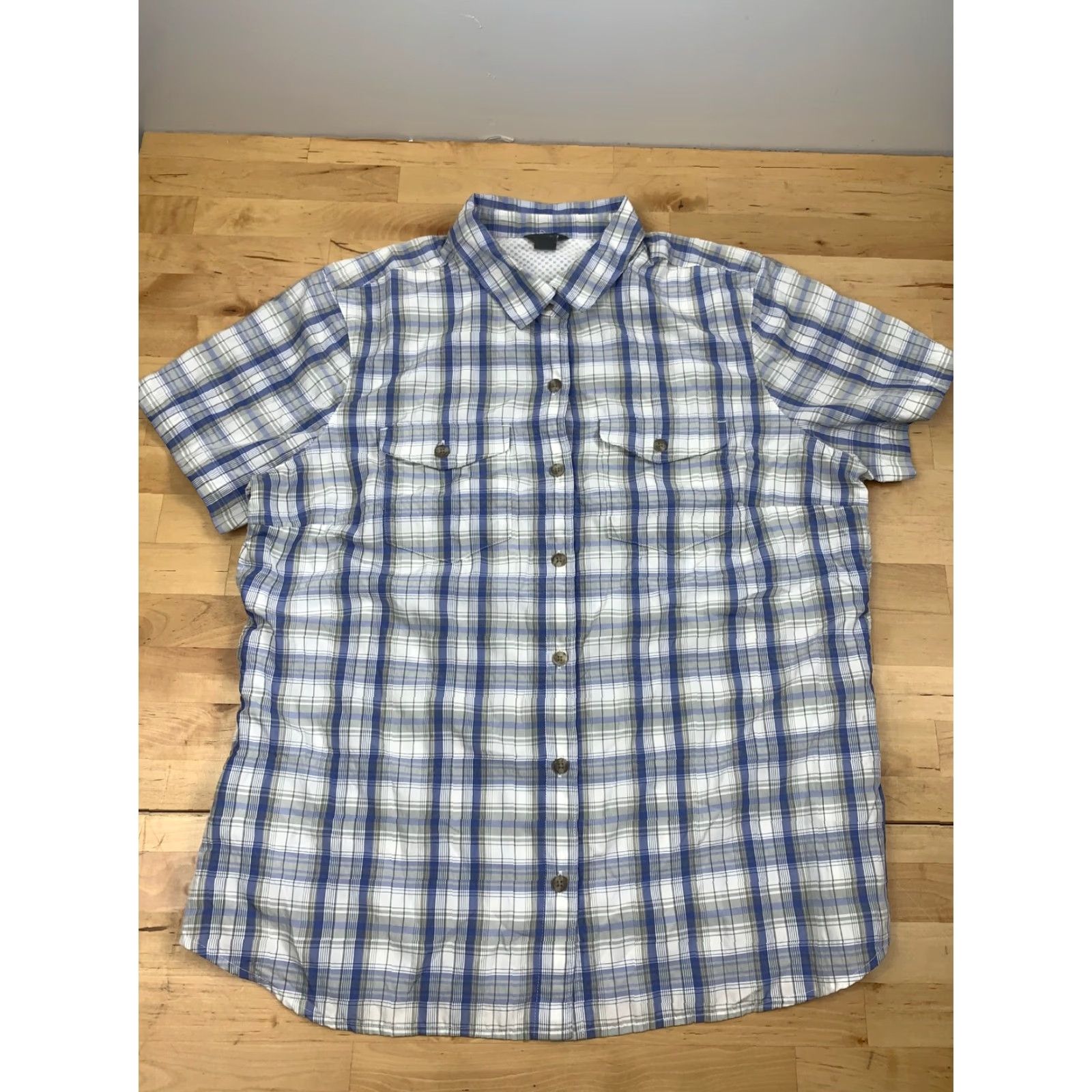 Eddie Bauer Eddie Bauer Womens Button-Up Shirt Outdoor Plaid White/Blue Size L Size L / US 10 / IT 46 - 2 Thumbnail