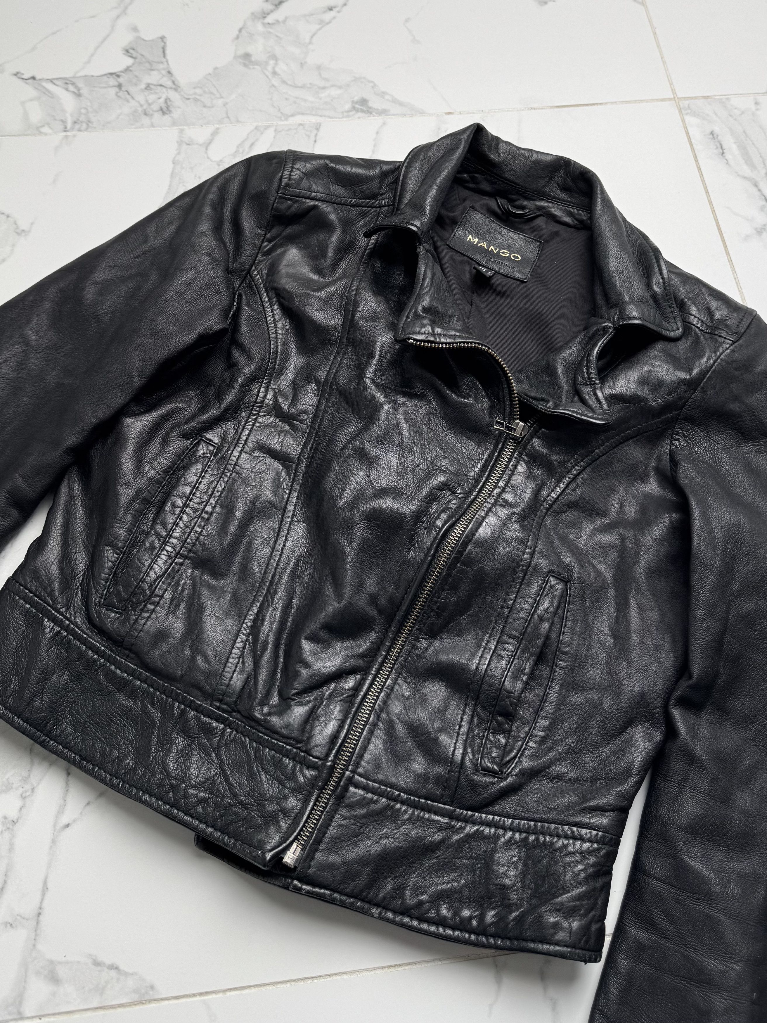 Genuine Leather Y2K Leather Biker Jacket Womens Cropped Moto Slim Fit Zip Size XS / US 0-2 / IT 36-38 - 5 Thumbnail