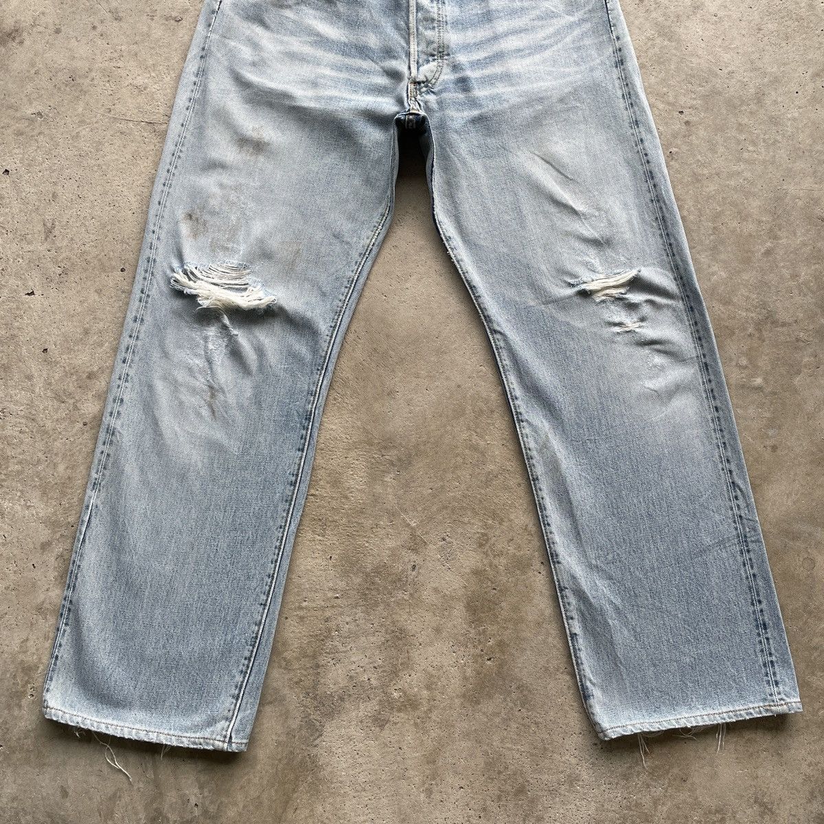 Japanese Brand × Jean × Vintage Vintage Japanese Distressed Light Wash Faded Jeans Pants Size US 32 / EU 48 - 4 Thumbnail
