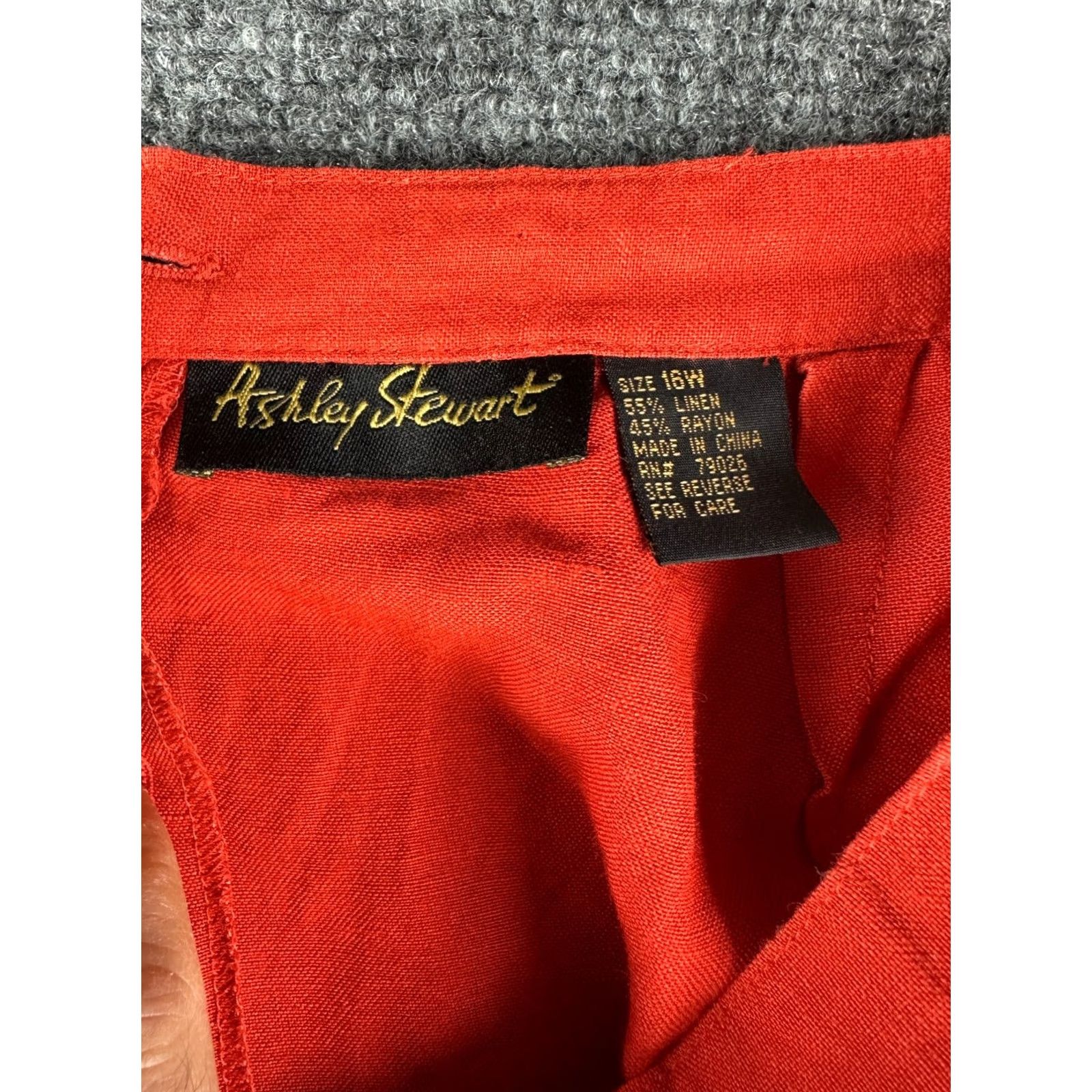 Vintage Ashley Stewart Skirt Womens 16W Red Fringe Maxi Back Zip Linen Size 38" / US 16 / IT 52 - 4 Thumbnail