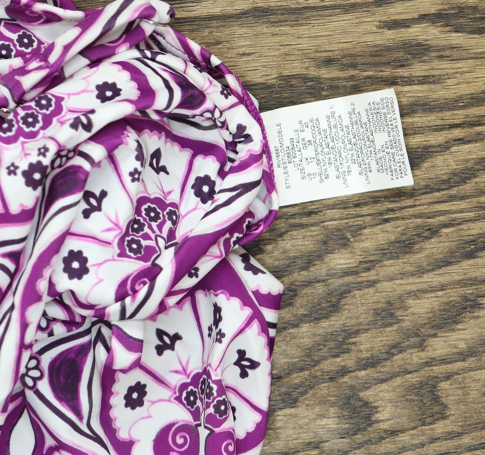 Other Nwt Swim Solutions Print Swim Top Magenta Purple / White 10 Size ONE SIZE - 5 Thumbnail