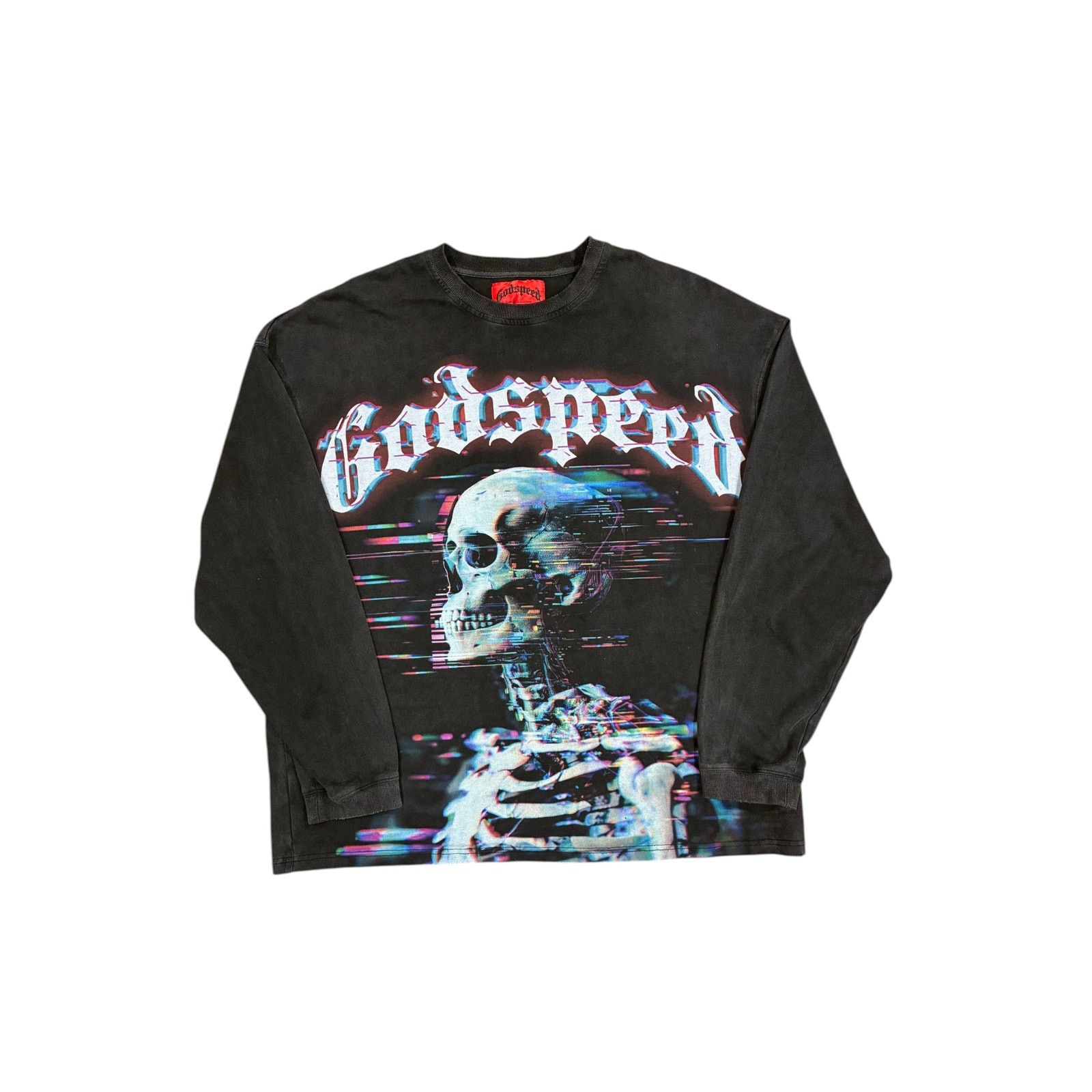 Godspeed ' Matrix Glitch' Black Wash Long Sleeve