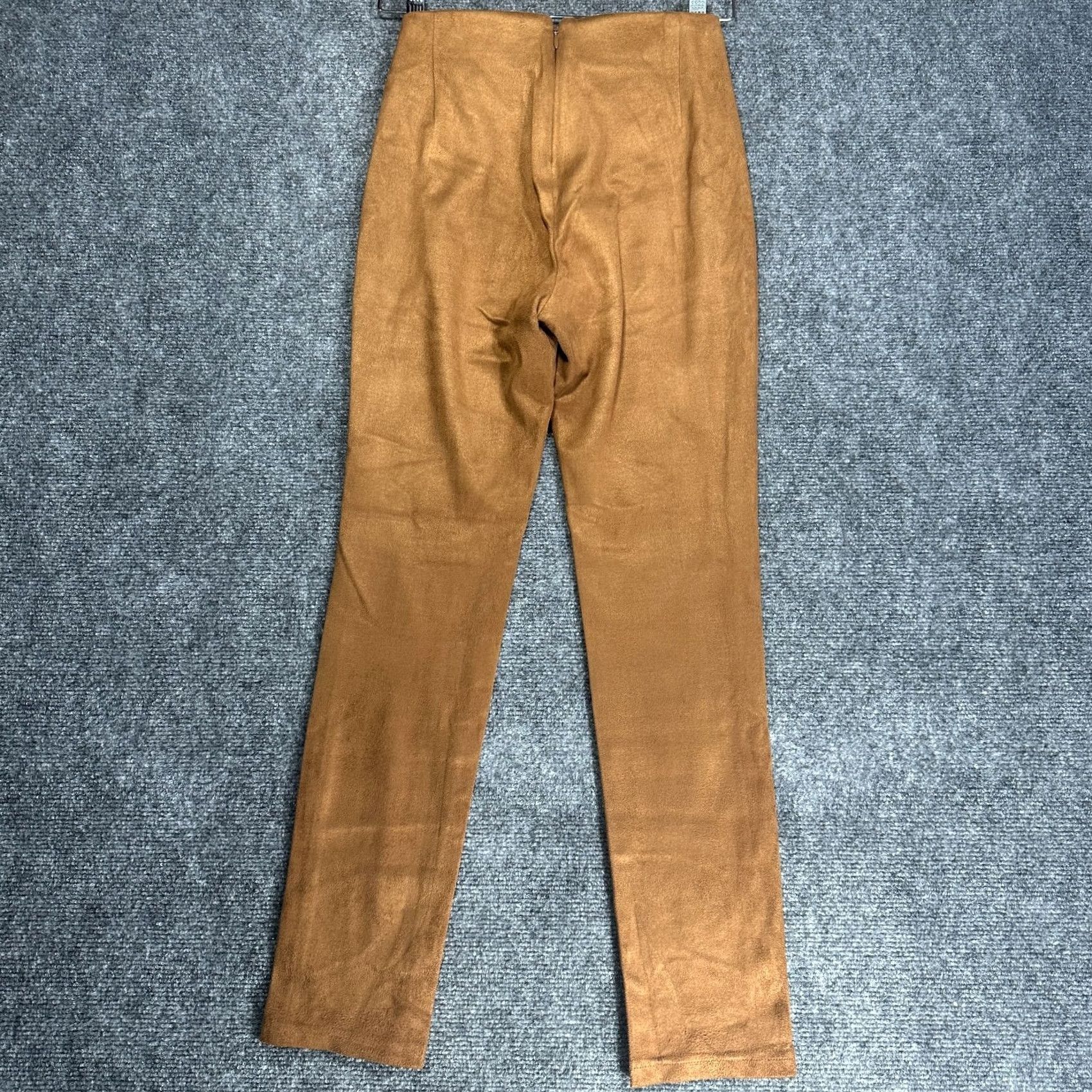 Vintage Wilfred Pants Womens 0 Brown Faux Suede Back Zip Tapered Leg Regular Rise Modern Ankle Stretch Back Zipper 27.5 Inseam Mens Womens Girls Boys Size 25" / US 0 / IT 36 - 6 Thumbnail
