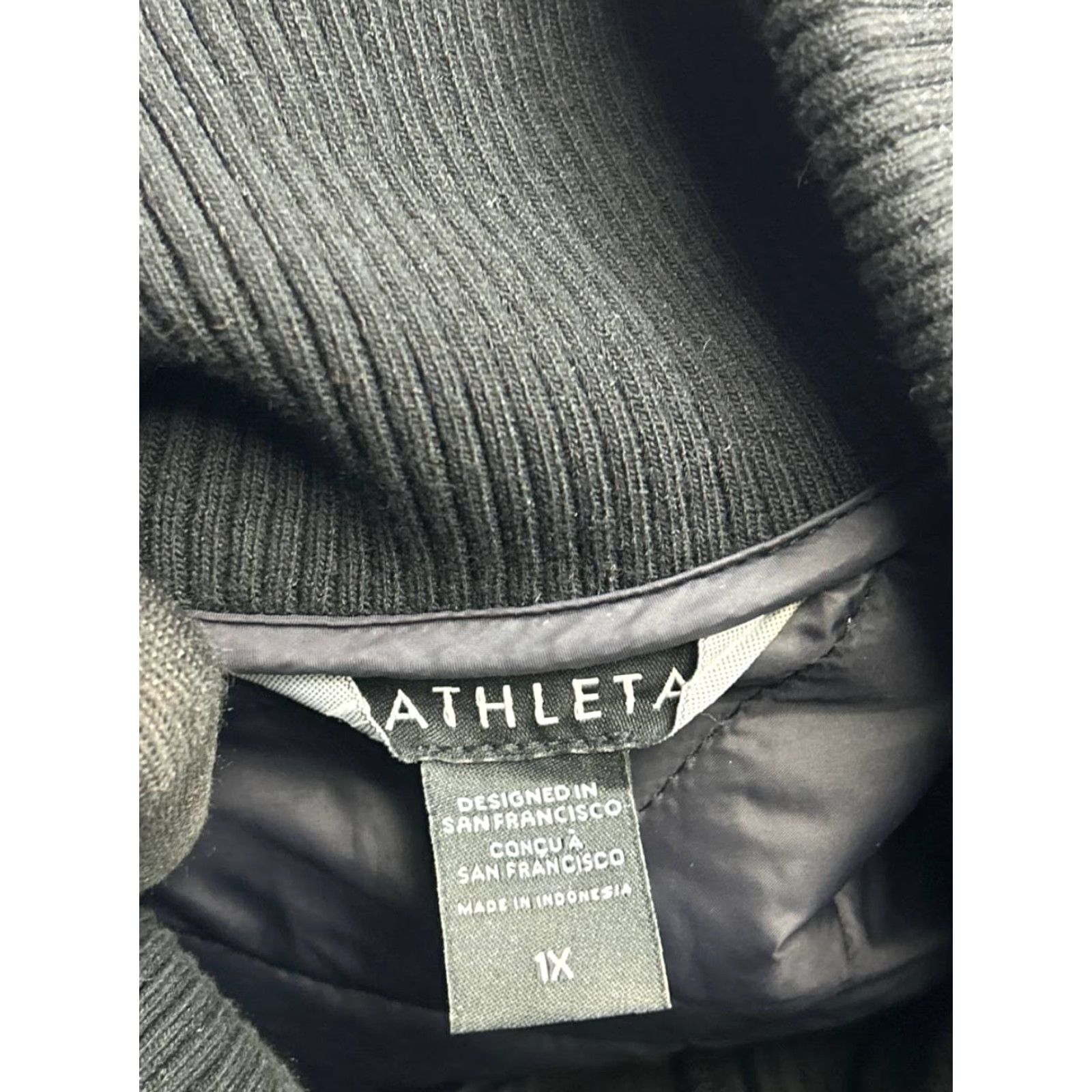 Athleta Athleta Jacket Womens 1X Black Quilted Zip Full Zip Athleisure Jacket - Black Size XL / US 12-14 / IT 48-50 - 3 Thumbnail