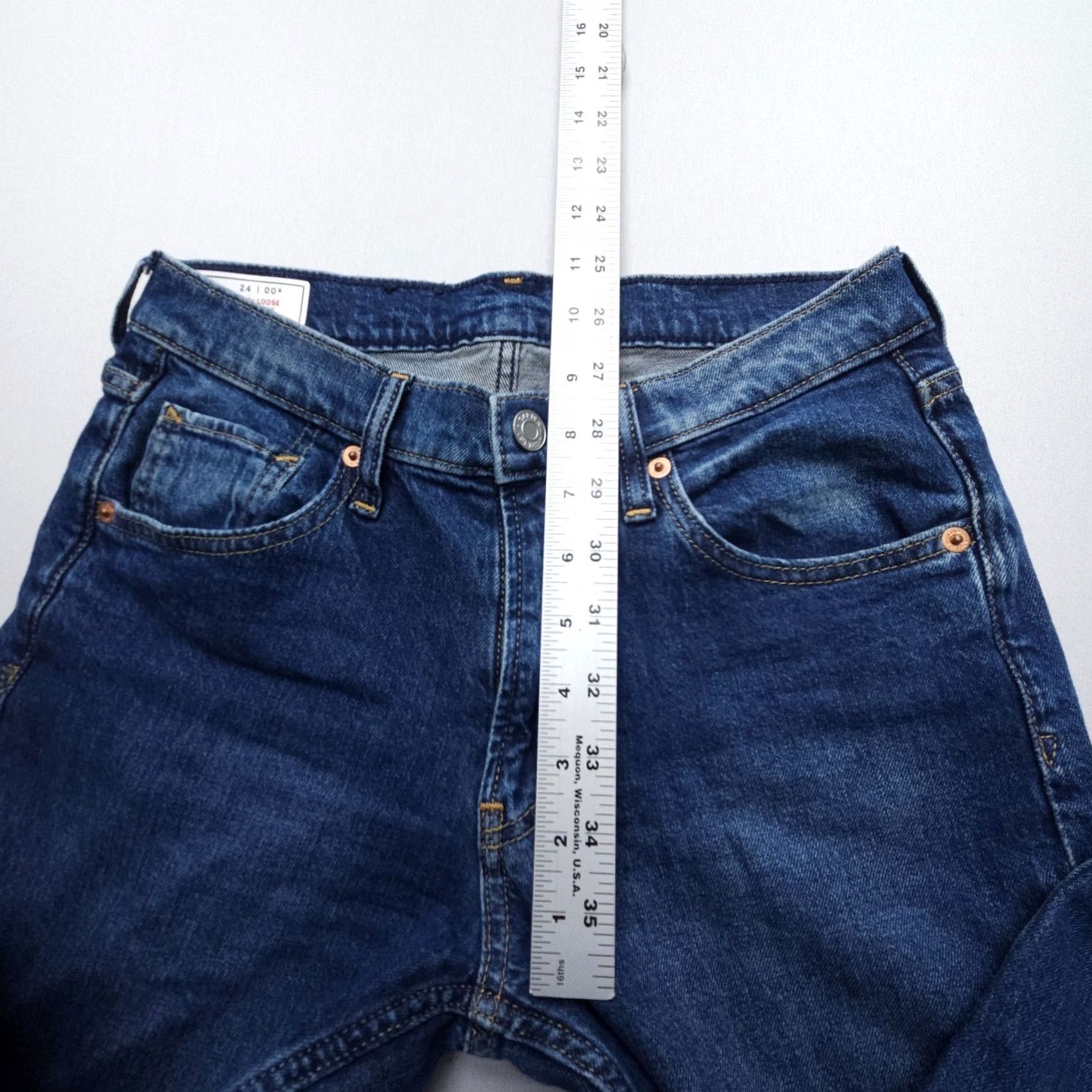 Gap VINTAGE Gap Jeans Womens 00 Blue 90s Loose Straight Dark Wash Low Rise Denim Size 24" / US 00 / IT 34 - 5 Thumbnail