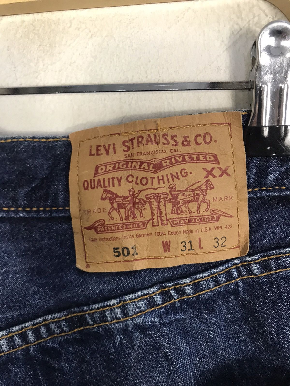 Levi's Vintage Clothing Levi's 90s Lot 501 Indigo Denim Jeans Buttonfly E181 Size US 30 / EU 46 - 12 Thumbnail
