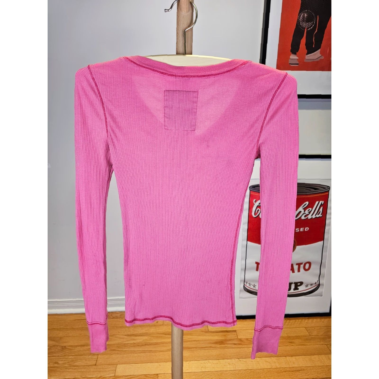 Abercrombie & Fitch VINTAGE Abercrombie & Fitch WOMEN'S THERMAL PINK SZ LARGE Shirt Size L / US 10 / IT 46 - 7 Thumbnail
