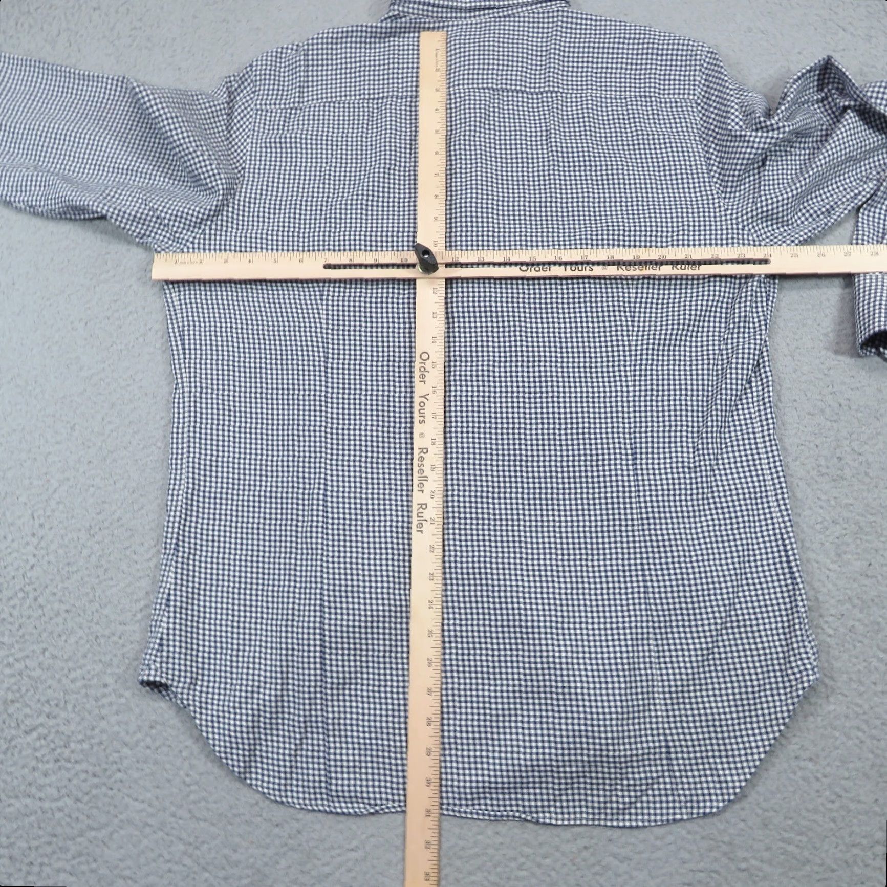 Vintage Larusmiani Milano Shirt Mens 45 XL Cashmere Cotton Navy White Gingham Check Blue Shirt Mens XL 45 Navy Blue Designer Italian | Larusmiani Size US XXL / EU 58 / 5 - 7 Thumbnail