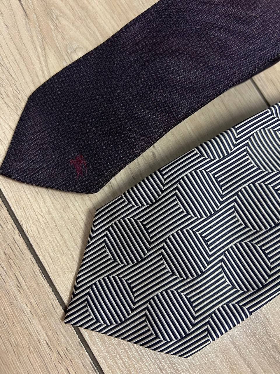 Burberry Lot of 2 Burberry London Tie Ties Hand Made Luxury Size ONE SIZE - 1 Thumbnail