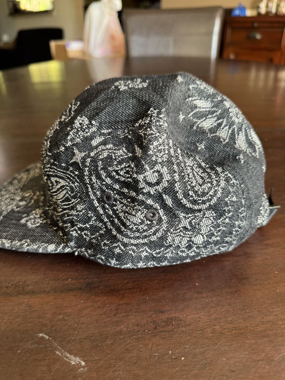 Supreme Supreme Bandana Jacquard Denim Camp Cap Black Size ONE SIZE - 3 Thumbnail
