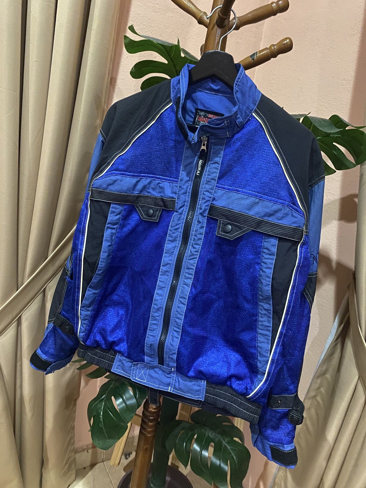 Japanese Brand Nankai Vintage Mesh Motorcycle Jacket - Blue & Black Size US L / EU 52-54 / 3 - 2 Thumbnail