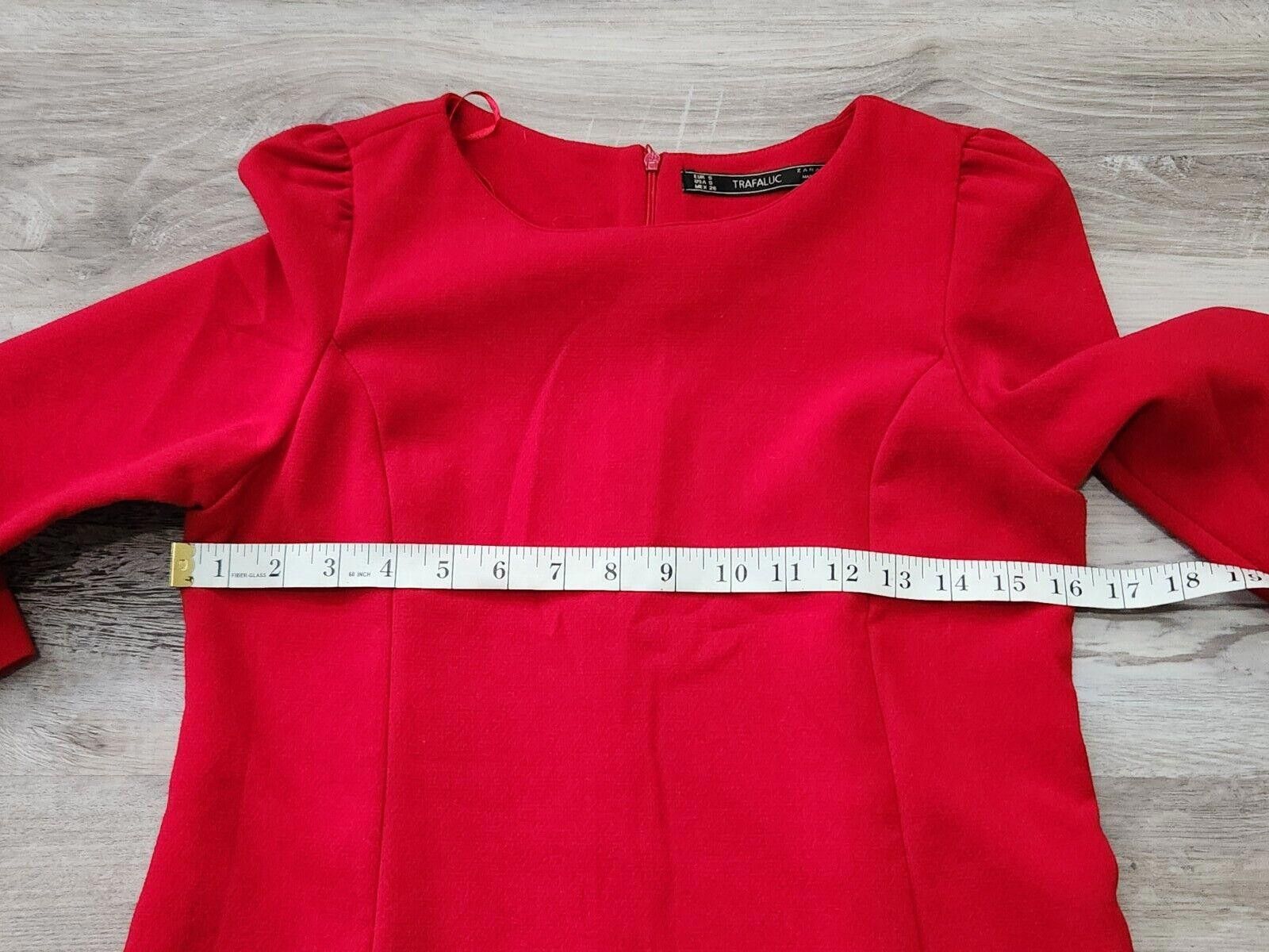 Zara Zara Trafaluc Dress Small Red 3/4 Sleeve Sheath Short Lined Size S / US 4 / IT 40 - 2 Thumbnail