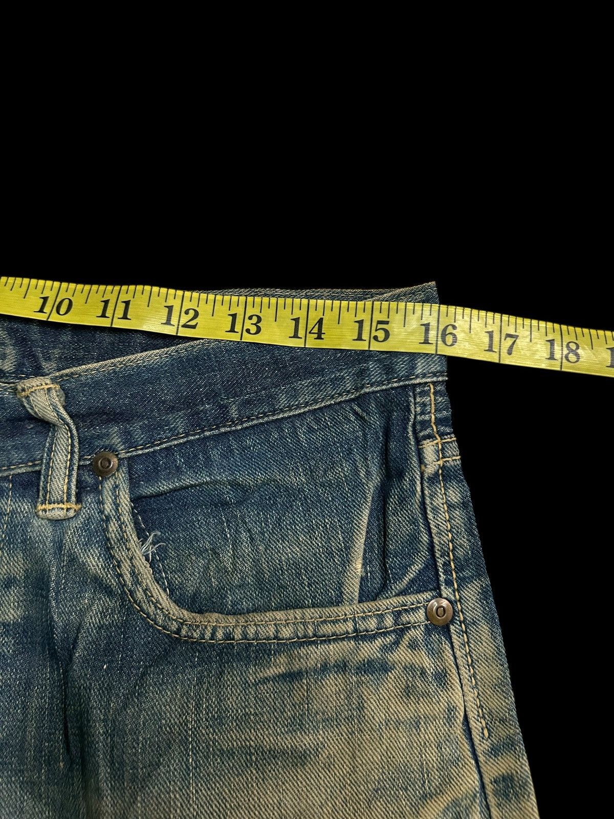 Japanese Brand × Kapital × Vintage Vintage Lee Cowboy Selvedge Distressed Short Denim Jeans Size US 32 / EU 48 - 17 Thumbnail