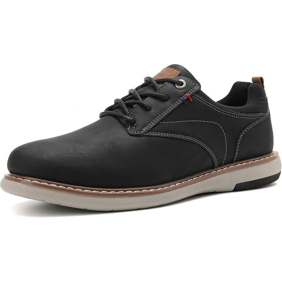 Other Analeaf Mens 10.5 Black Faux Leather Lace-Up Oxford Sneakers Size US 10.5 / EU 43-44 - 1 Thumbnail