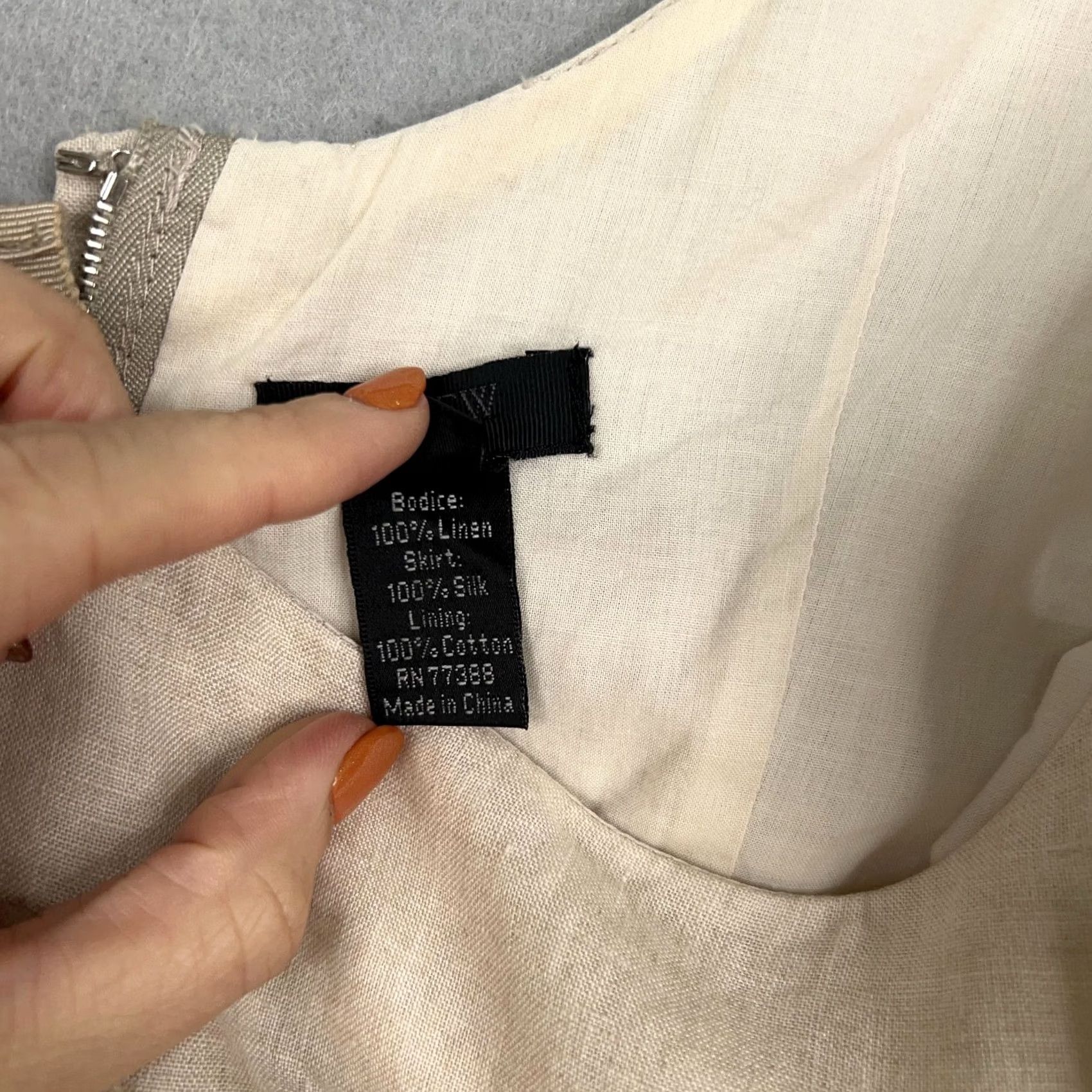J.Crew J.CREW Collection Dress Womens 2 Colorblock Linen Silk Ivory Peach Sleeveless A-line Pockets 2 Size XS / US 0-2 / IT 36-38 - 7 Thumbnail
