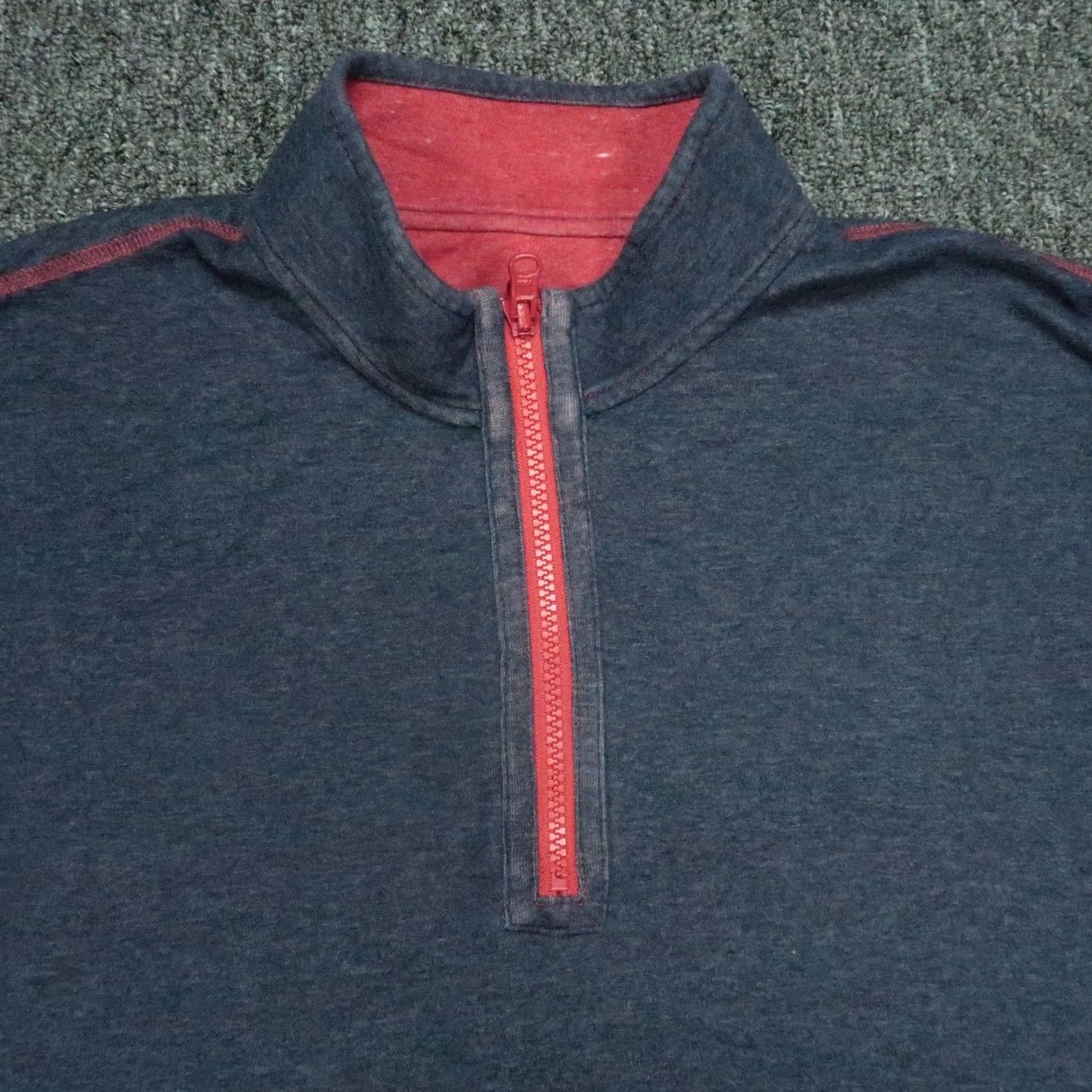 johnnie-O Johnnie O Pullover Mens L Red Blue Quarter Zip Reversible Size US L / EU 52-54 / 3 - 6 Thumbnail