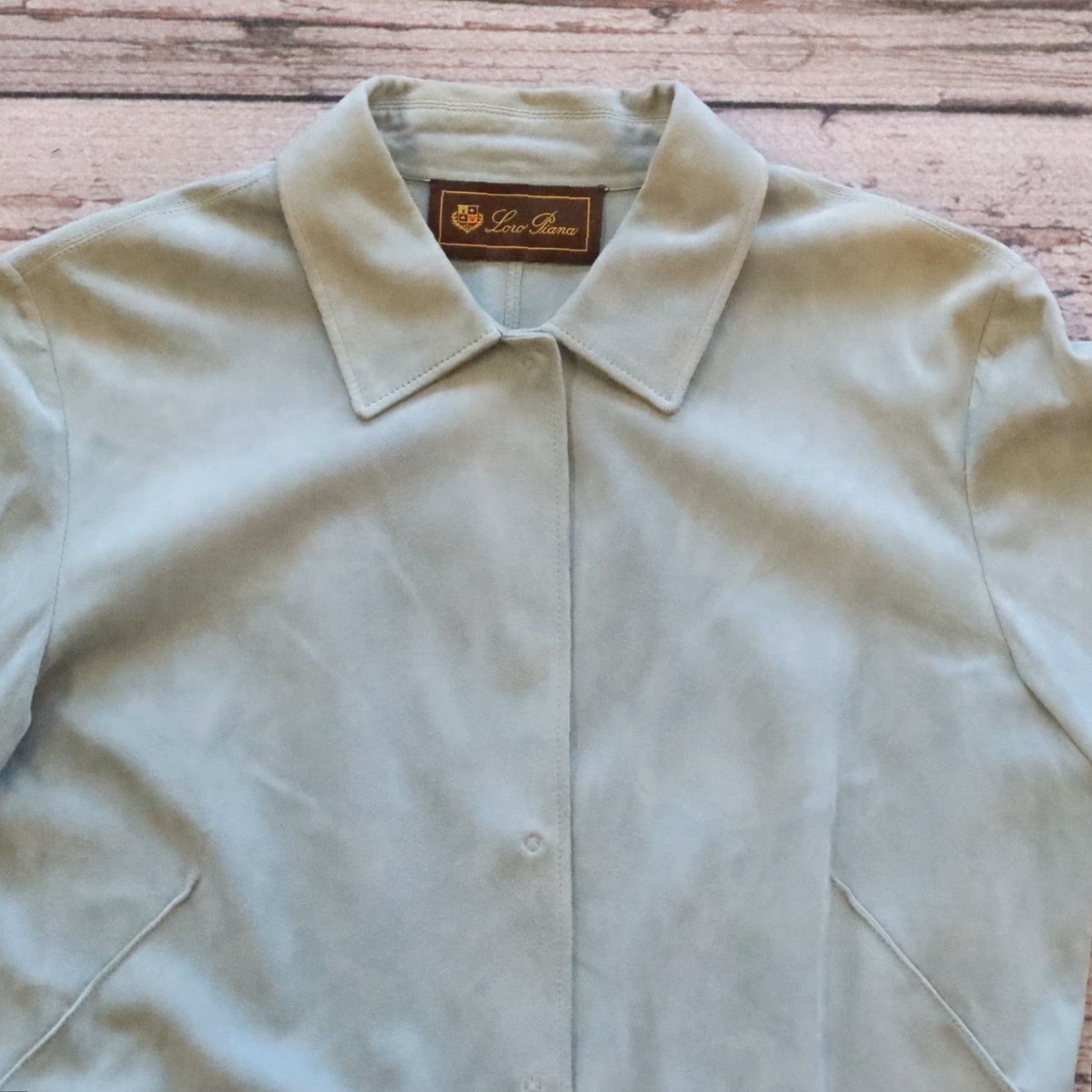 Loro Piana VTG Loro Piana Suede Leather Jacket Women - 46 Blue Overcoat Jacket Size L / US 10 / IT 46 - 2 Thumbnail