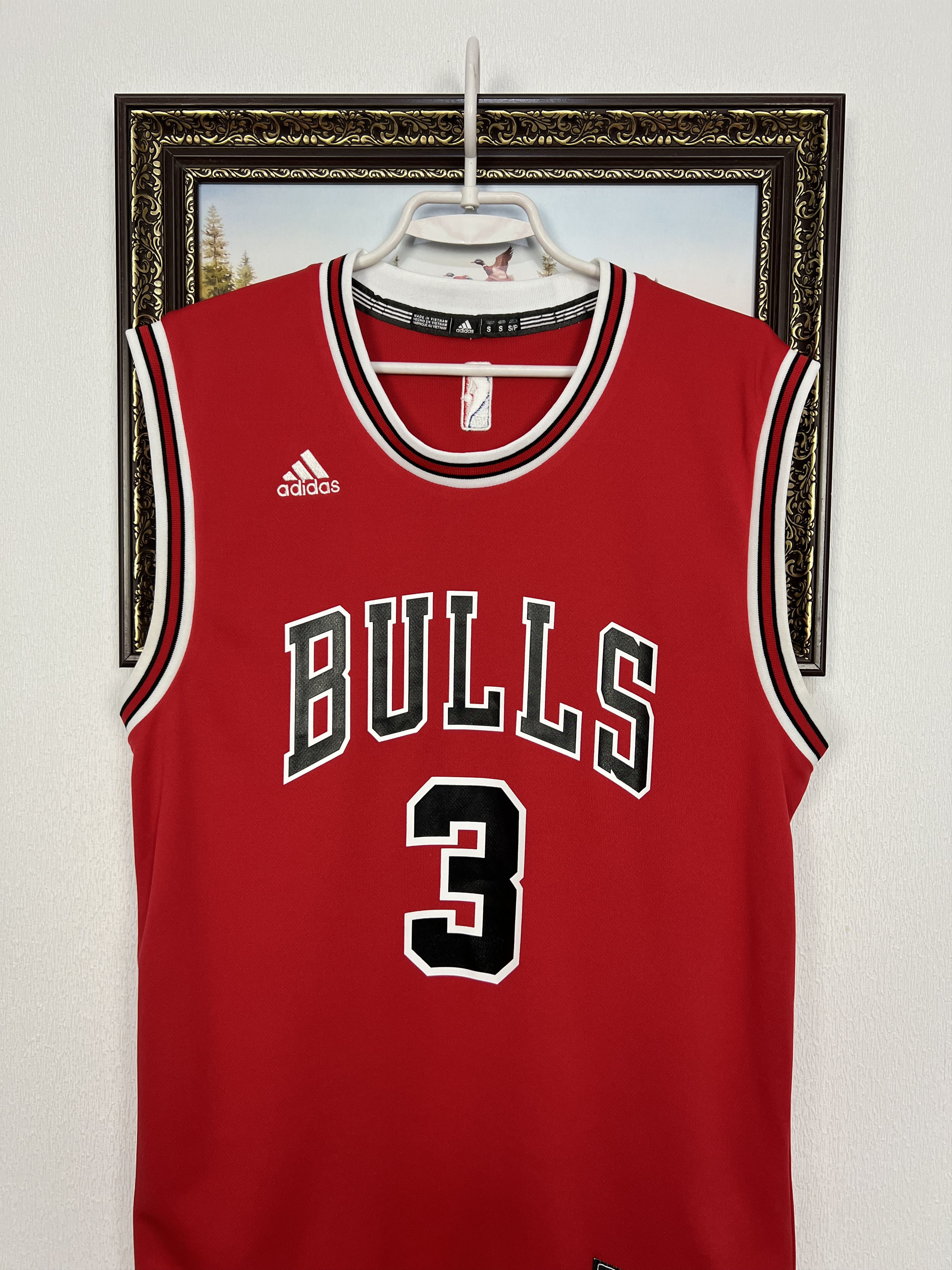 Adidas Vintage Adidas Chicago Bulls NBA #3 Wade Jersey Mens Shirt Size US S / EU 44-46 / 1 - 2 Thumbnail