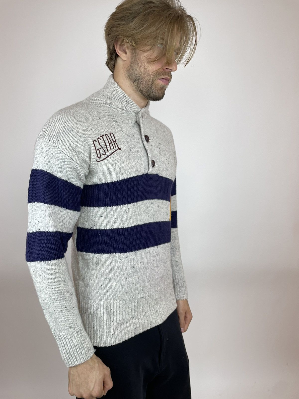 G-Star G-star RAW PIT SHAWL Collar knit l/s sweater Mens size L Size US L / EU 52-54 / 3 - 3 Thumbnail