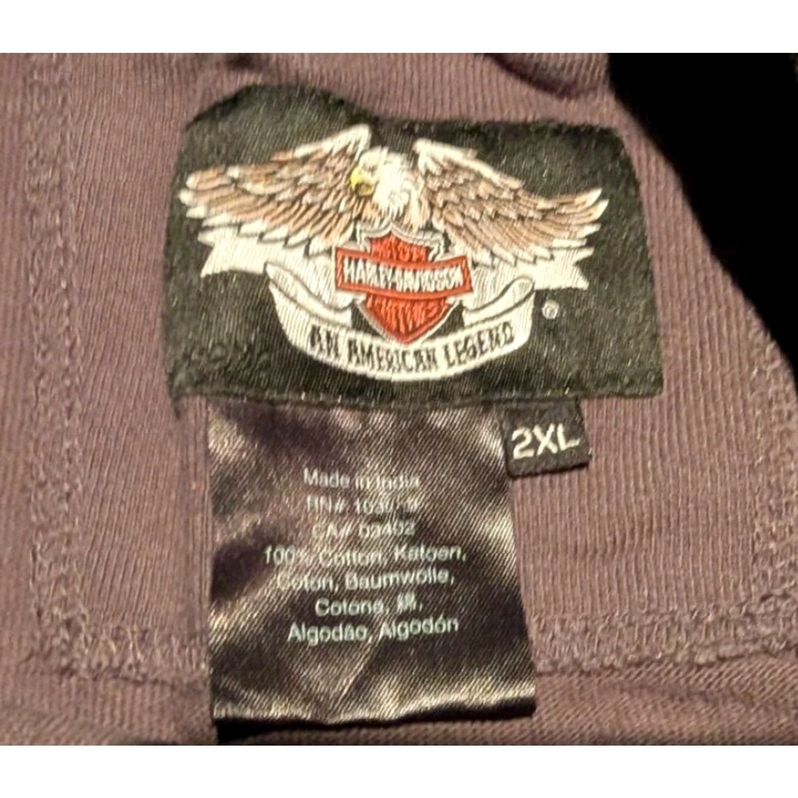 Harley Davidson Harley-Davidson Mens Long Sleeve V-neck Heavyweight Knit Shirt Black Gray 2XL Size US XXL / EU 58 / 5 - 6 Thumbnail
