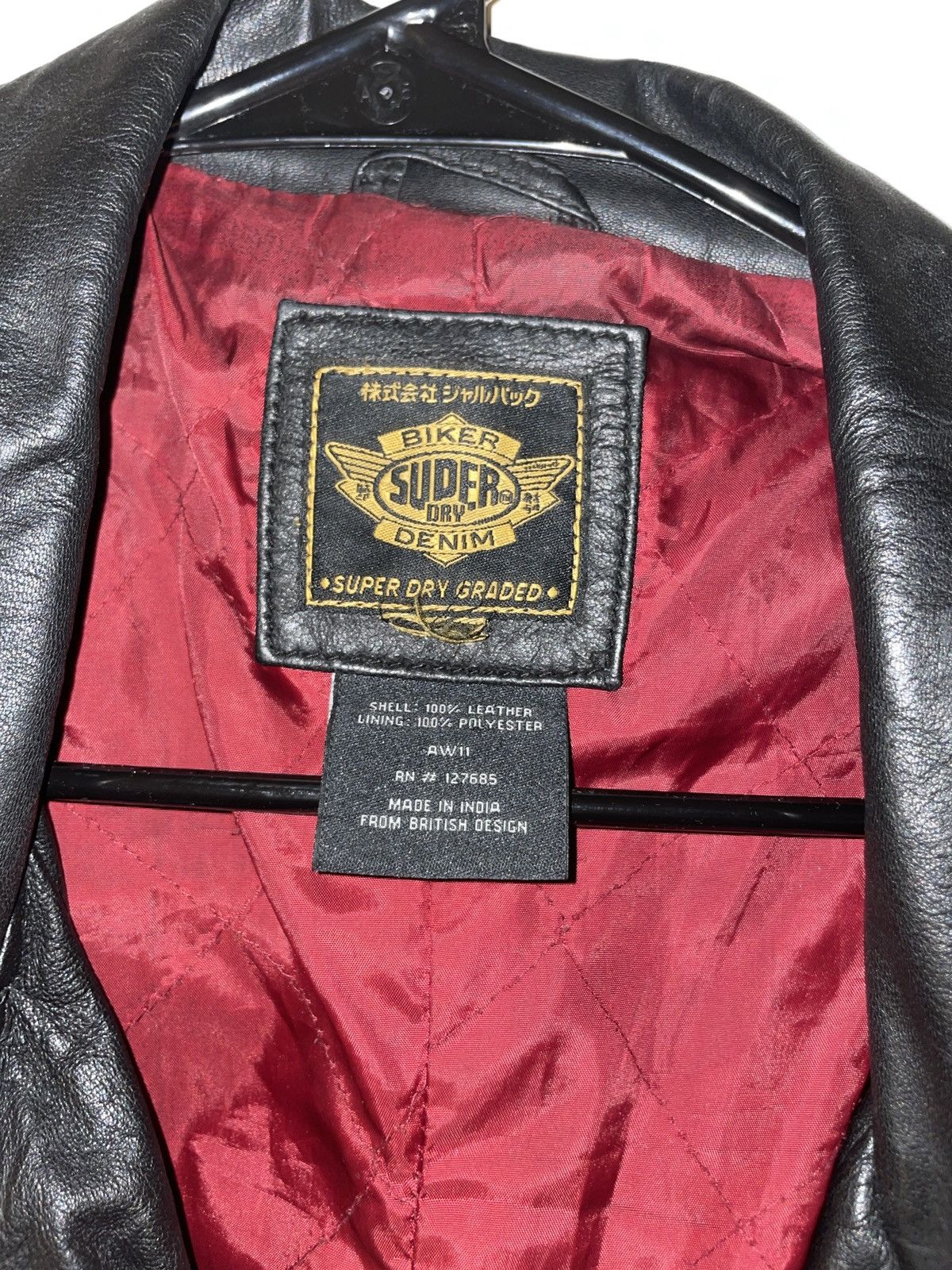 Superdry × Vintage Leather biker jacket Size US XL / EU 56 / 4 - 3 Thumbnail