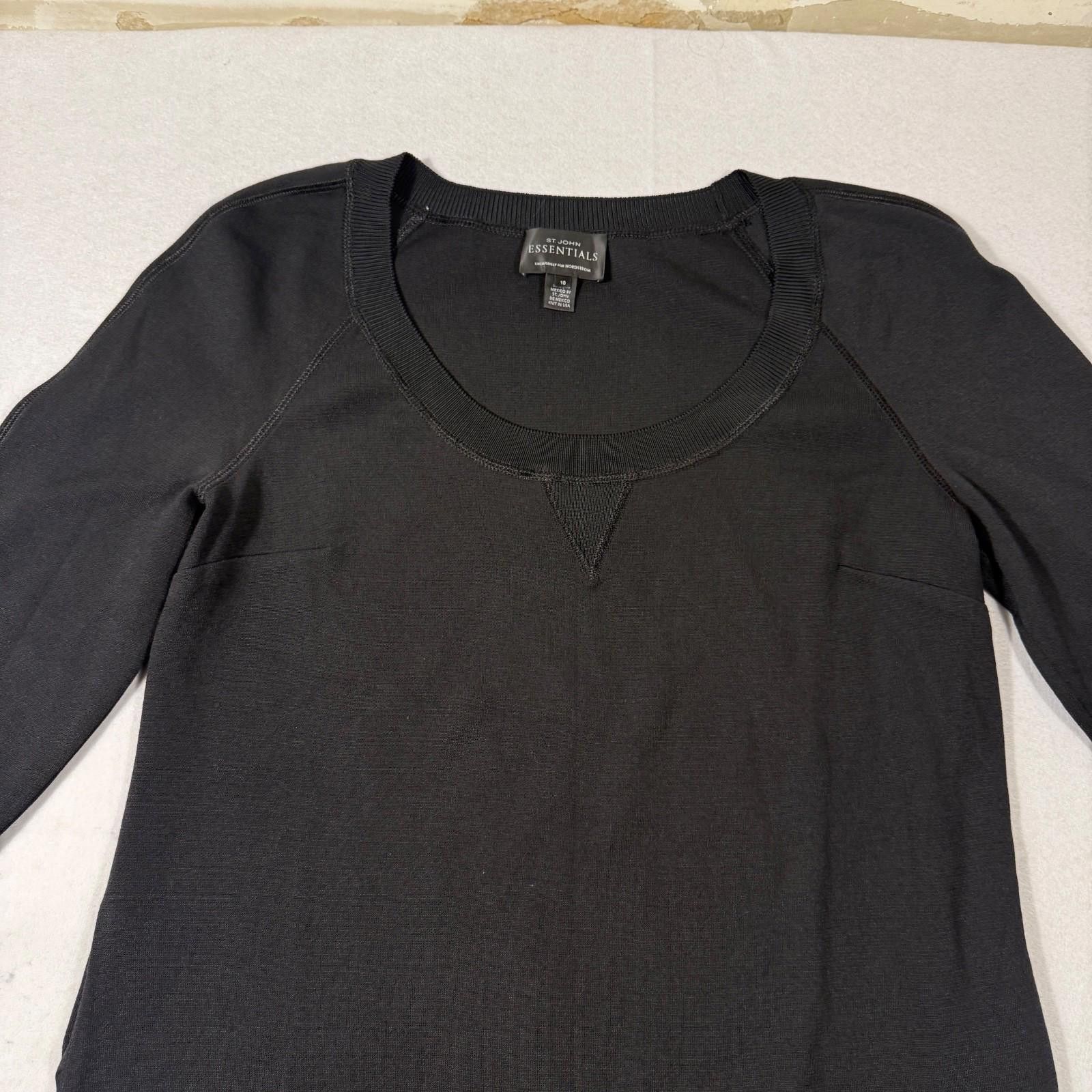 St. John St. John Essentials Size 10 Black Knit Dress 3/4 Sleeve Size L / US 10 / IT 46 - 2 Thumbnail