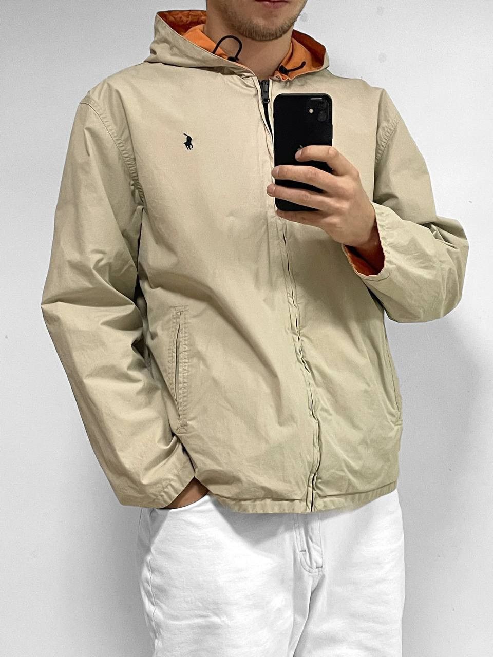 image of Polo Ralph Laurent Jacket Two-Sided in Orange, Men's (Size Medium)