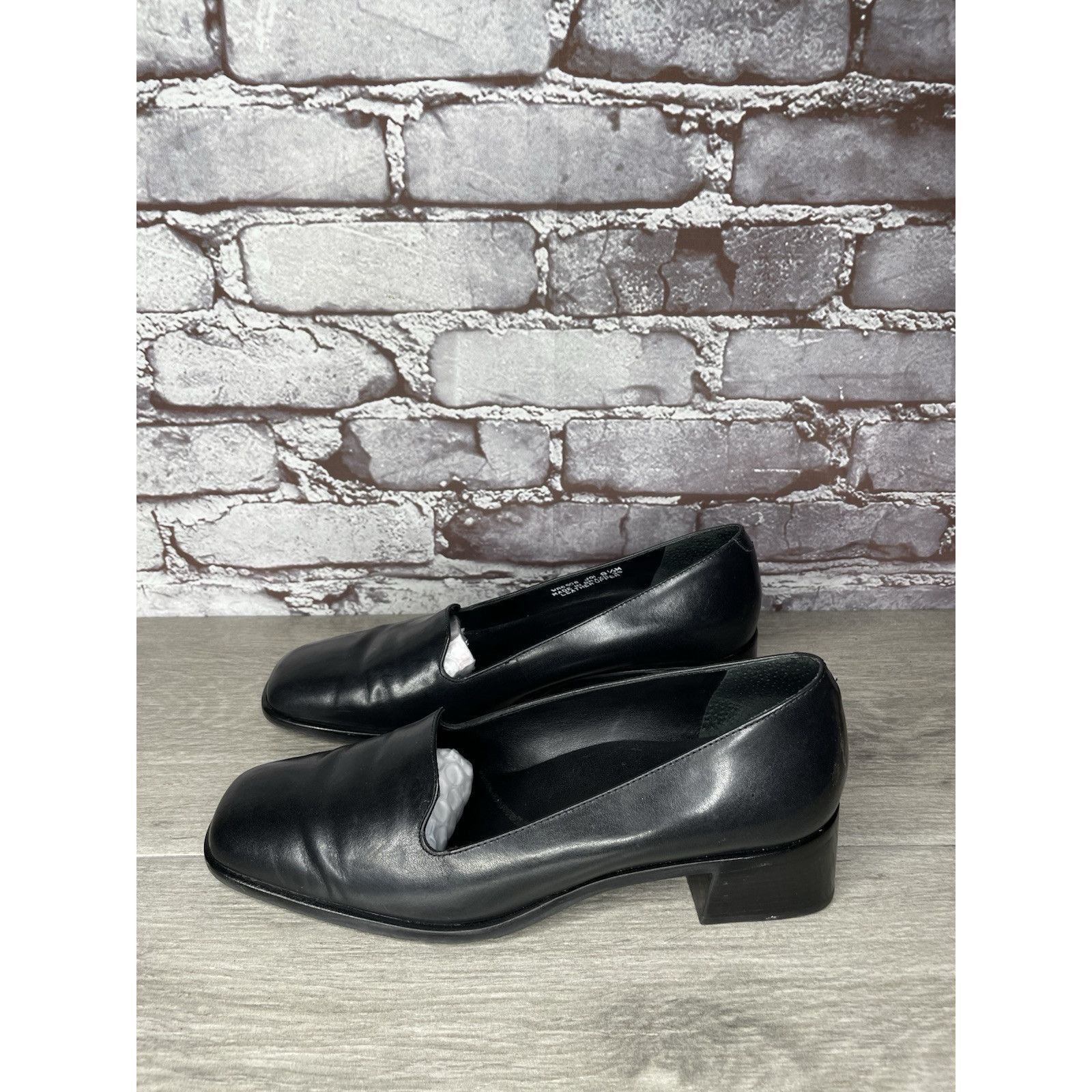 Rockport Rockport Black Leather Square Toe Pumps Heel Work Shoes Wome Size US 9 / IT 39 - 19 Thumbnail