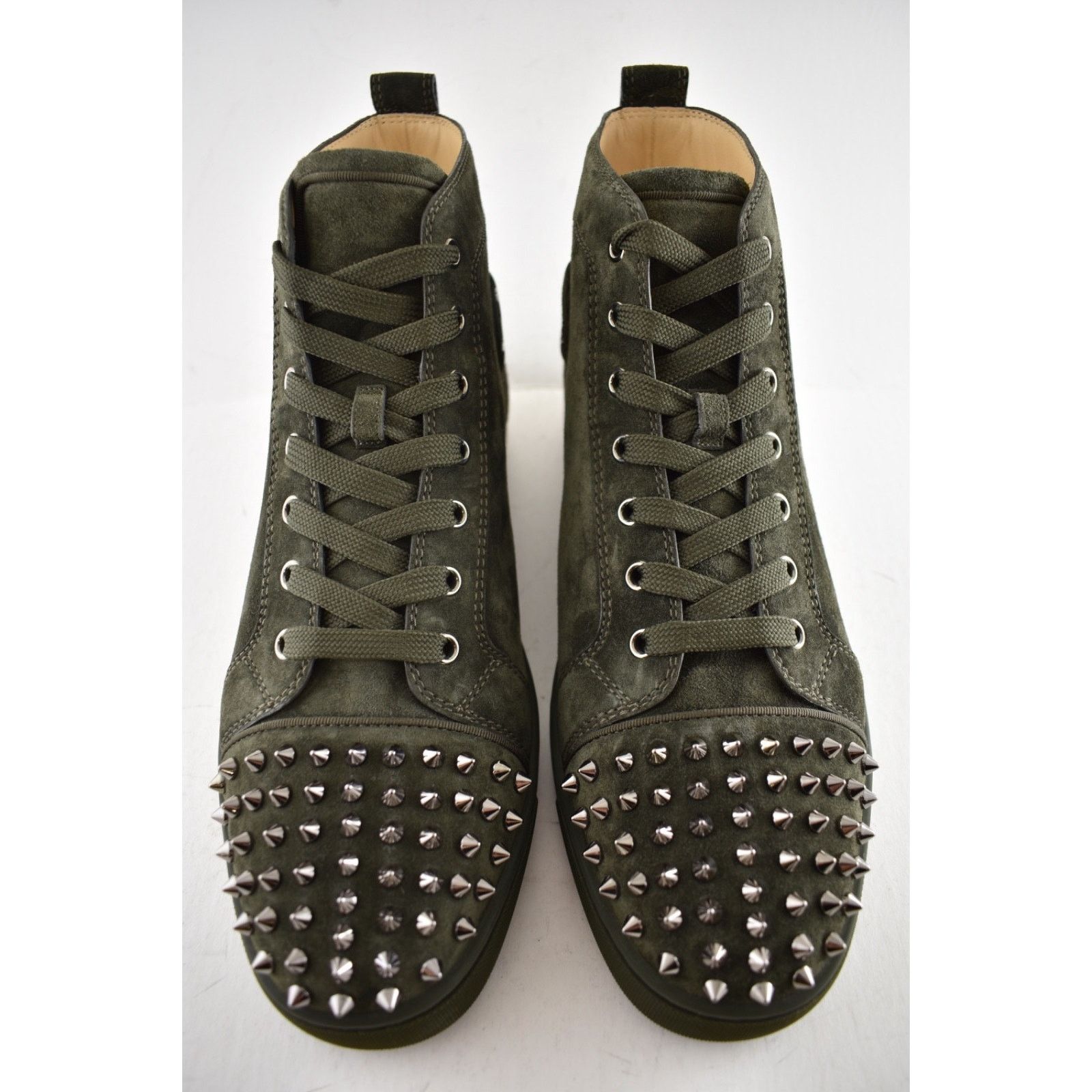 Christian Louboutin Christian Louboutin Lou Spikes Flat Tyrol Green Suede High Size US 9.5 / EU 42-43 - 7 Thumbnail