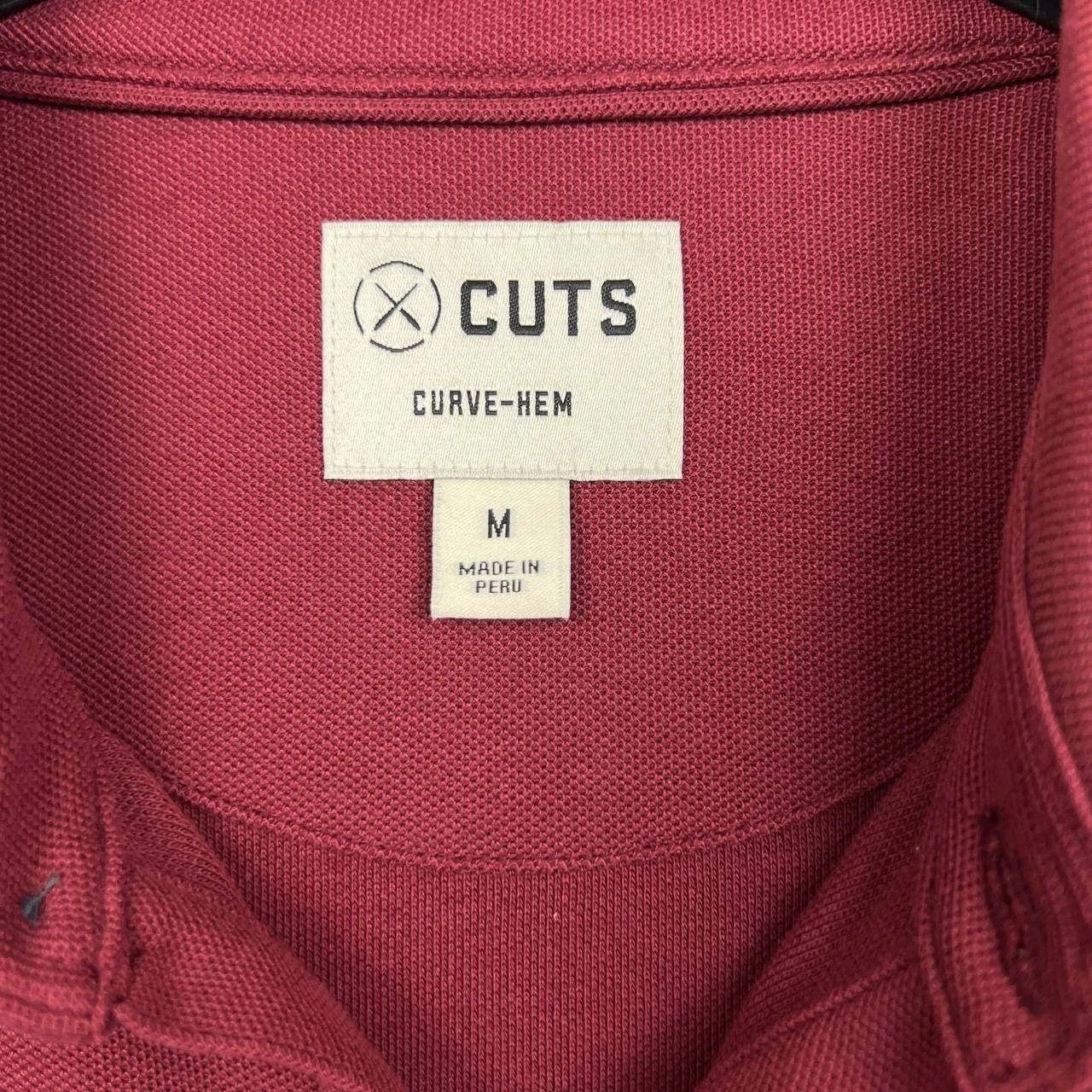 Cuts Cuts Curve Hem Polo Shirt Men Red Collared Pima Cotton M Size US M / EU 48-50 / 2 - 5 Thumbnail