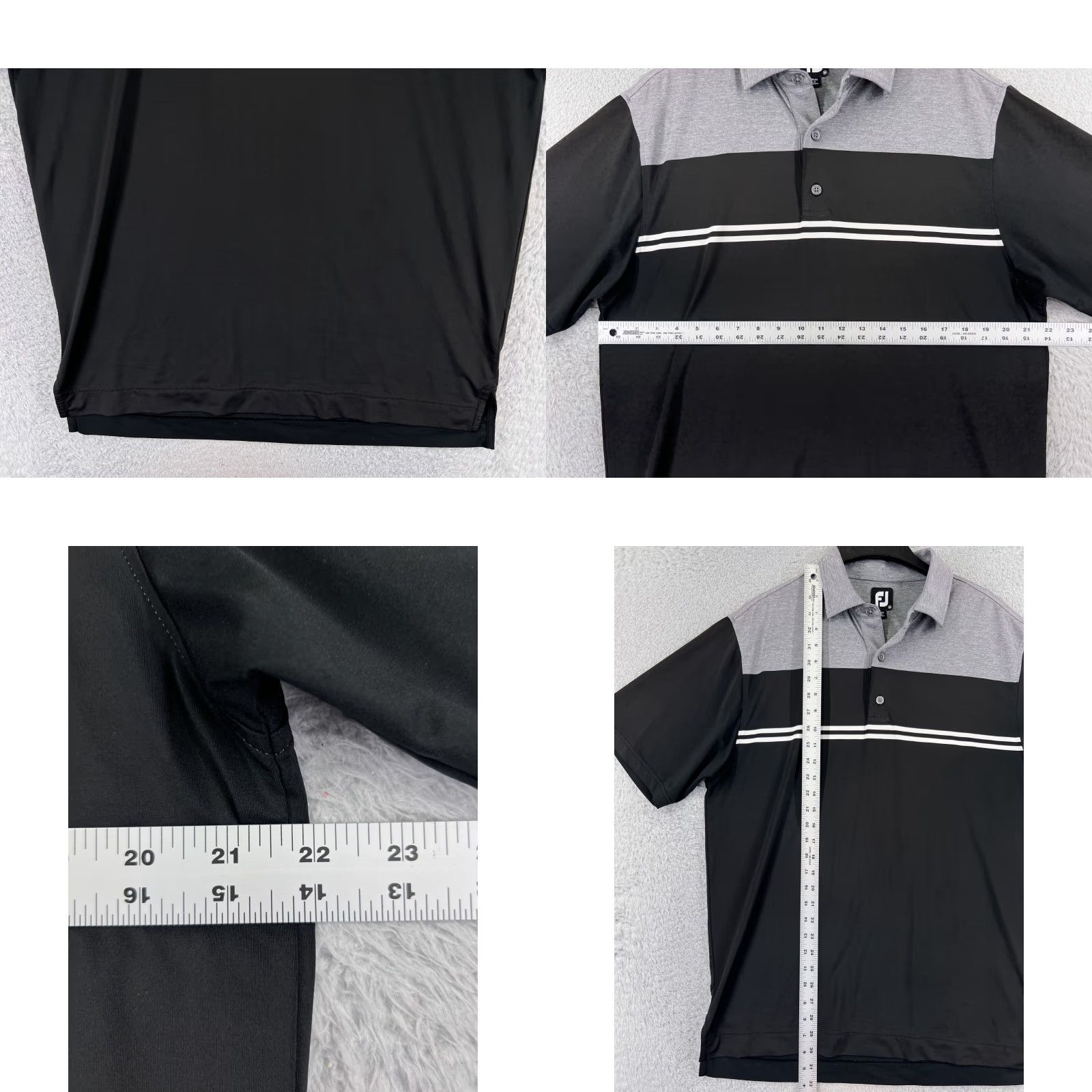 Footjoy FootJoy Polo Shirt Men Medium Black Gray Short Sleeve 100% Polyester Golf Golfer Size US M / EU 48-50 / 2 - 8 Thumbnail