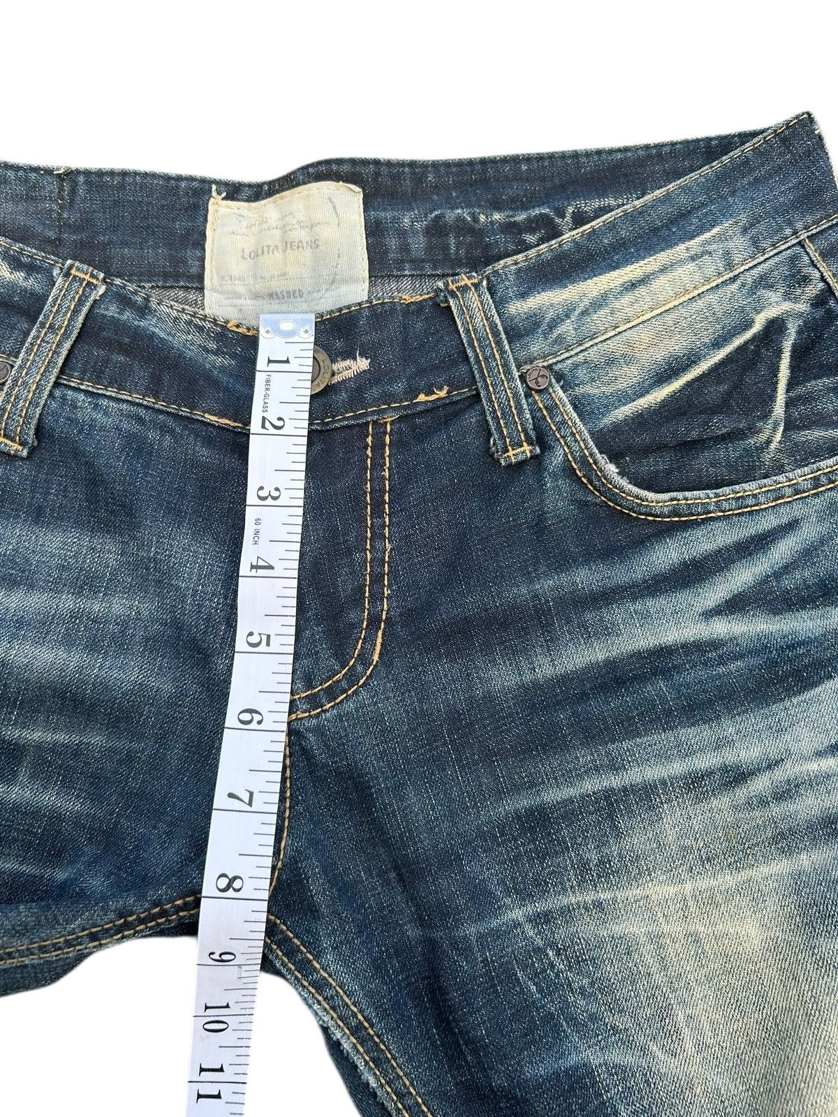 Kapital Flare Yoshitomo Nara Lolita Distressed Denim Jeans Size US 34 / EU 50 - 20 Thumbnail