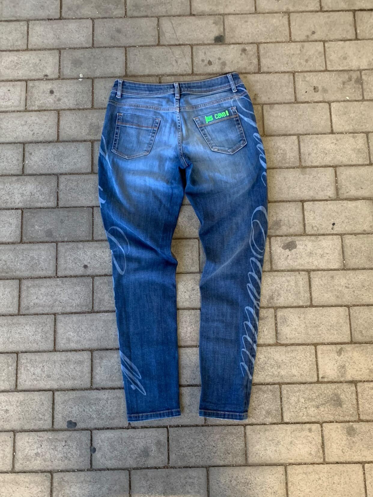 Just Cavalli Skinny Jean Just Cavalli "Just Luxury" Side Lettering Blue Size 27" / US 4 / IT 40 - 3 Thumbnail