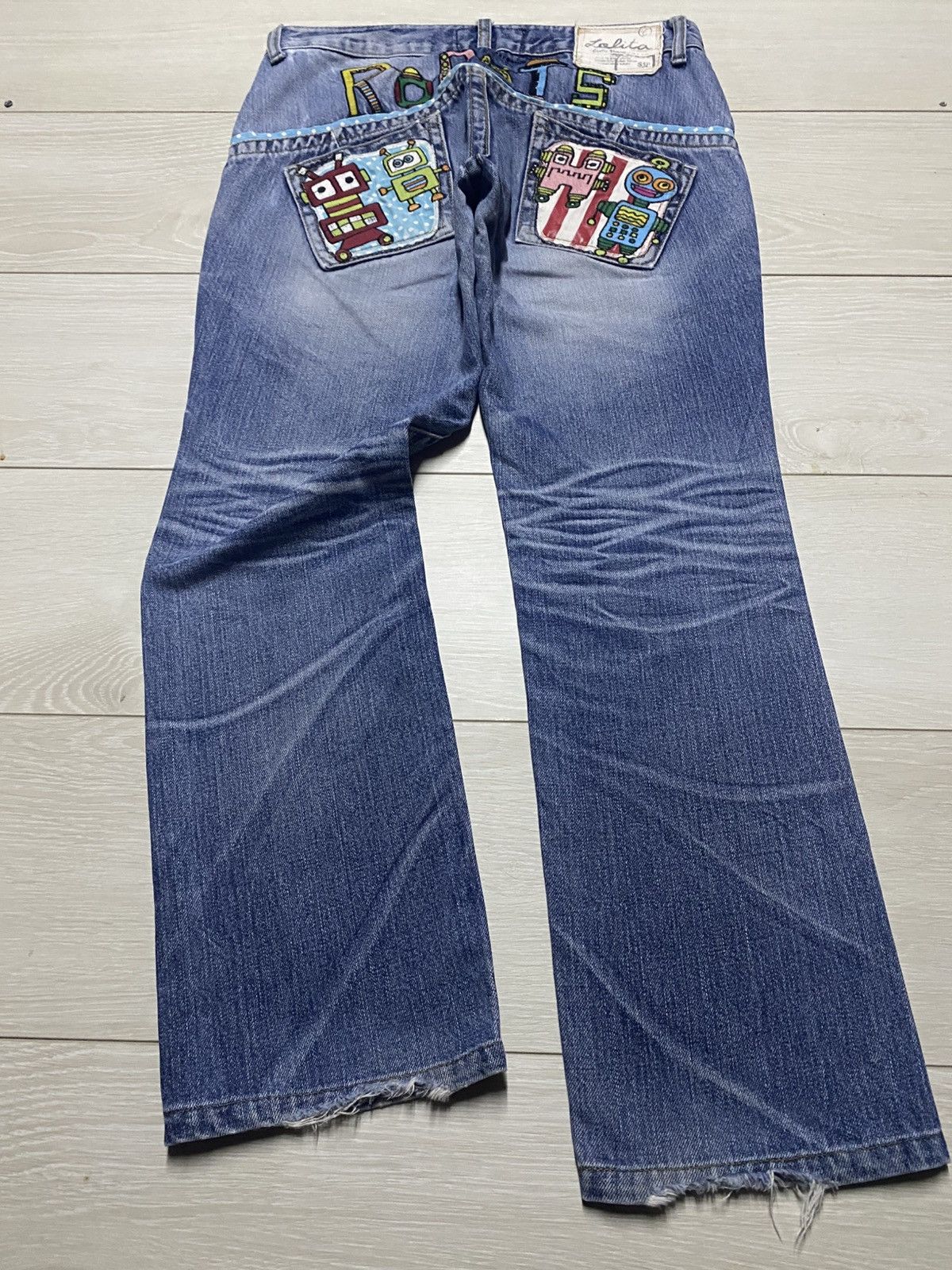 Japanese Brand Vintage Japanese Brand Lolita Embroidery Robot Spike Jeans Size US 31 - 1 Thumbnail