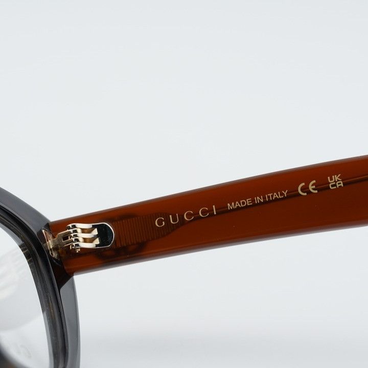 Gucci Gucci GG1334O 005 Eyeglasses Havana 52mm Cat Eye Frame Size ONE SIZE - 9 Thumbnail