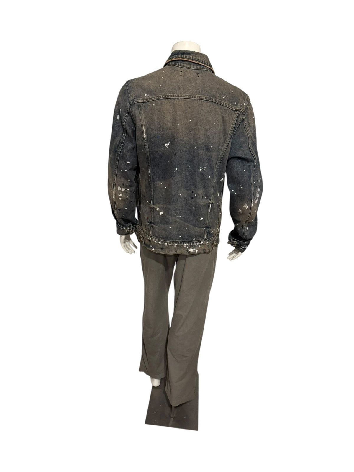 Amiri Amiri Mens Paint Splatter Denim Trucker Jacket Size US L / EU 52-54 / 3 - 3 Thumbnail